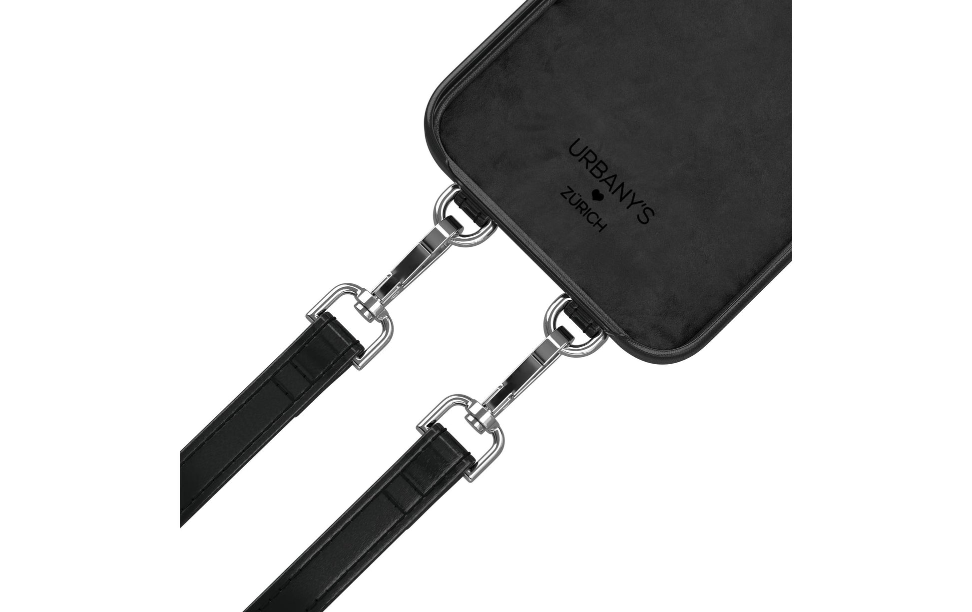 Urbany's Necklace-Hülle Night Owl – für Apple iPhone 15 Pro Max – schwarz – Kunstleder – mit Kartenfach