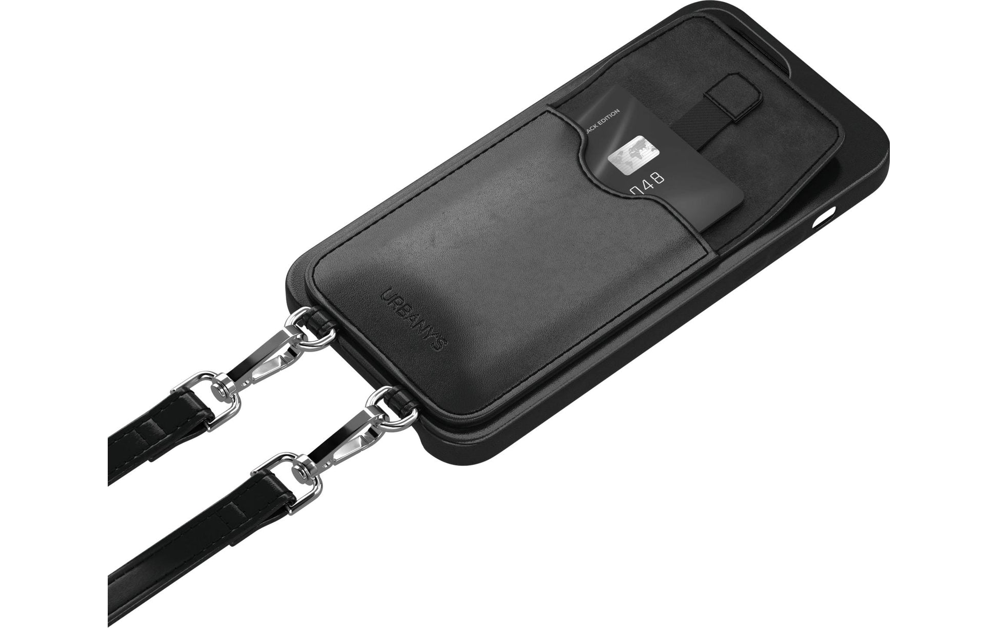 Urbany's Necklace-Hülle Night Owl – für Apple iPhone 15 Pro – Kunstleder – mit Kordel