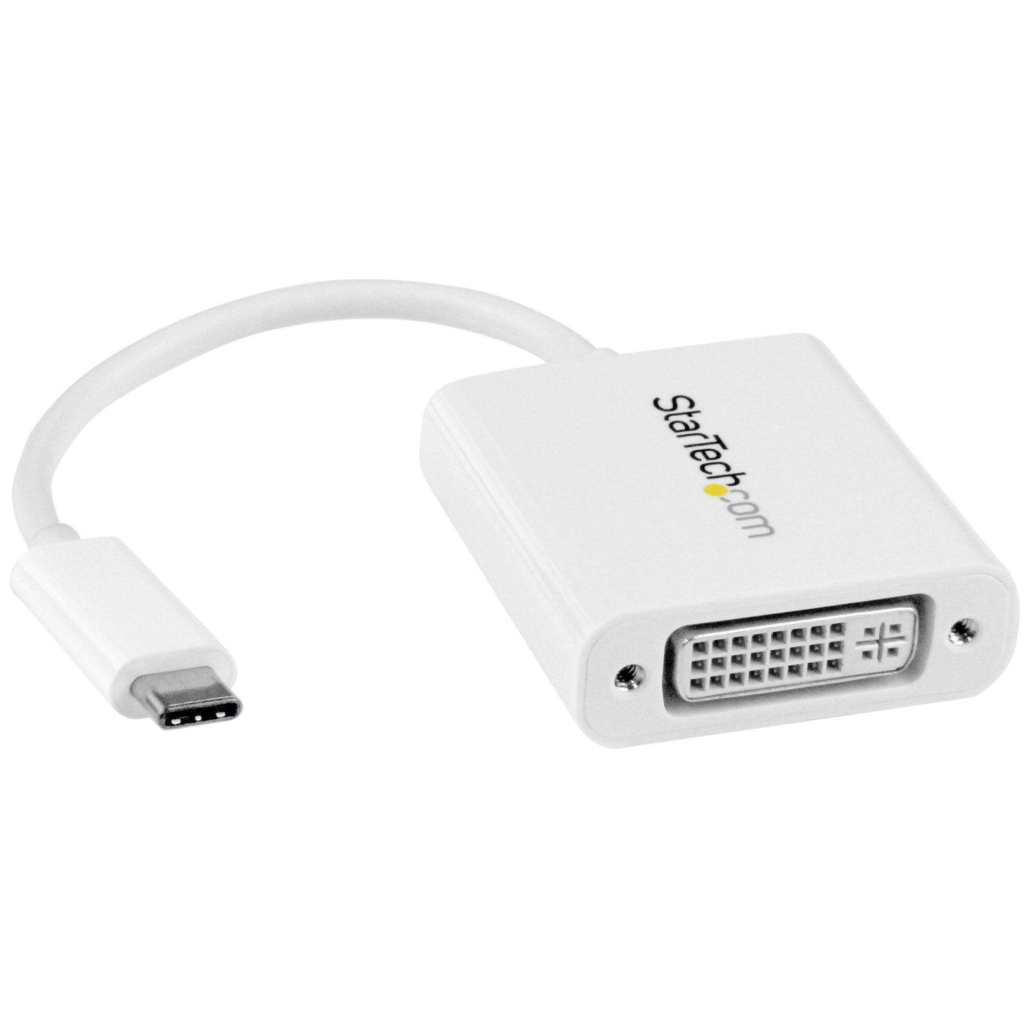 StarTech.com USB-C-zu-DVI-Adapter – 1920 × 1200, USB 3.2 Gen 2 (10 Gbit/s), 0,14 m, Weiss