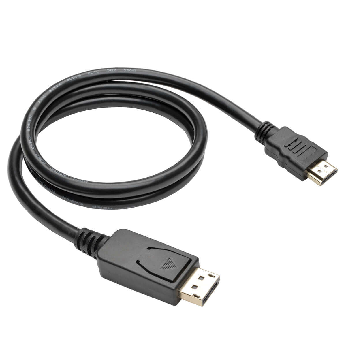 Tripp Lite P582-003-V2 DisplayPort-zu-HDMI-Kabel – 4K (3840 × 2160), 0,91 m, DisplayPort 1.2, HDCP – Schwarz
