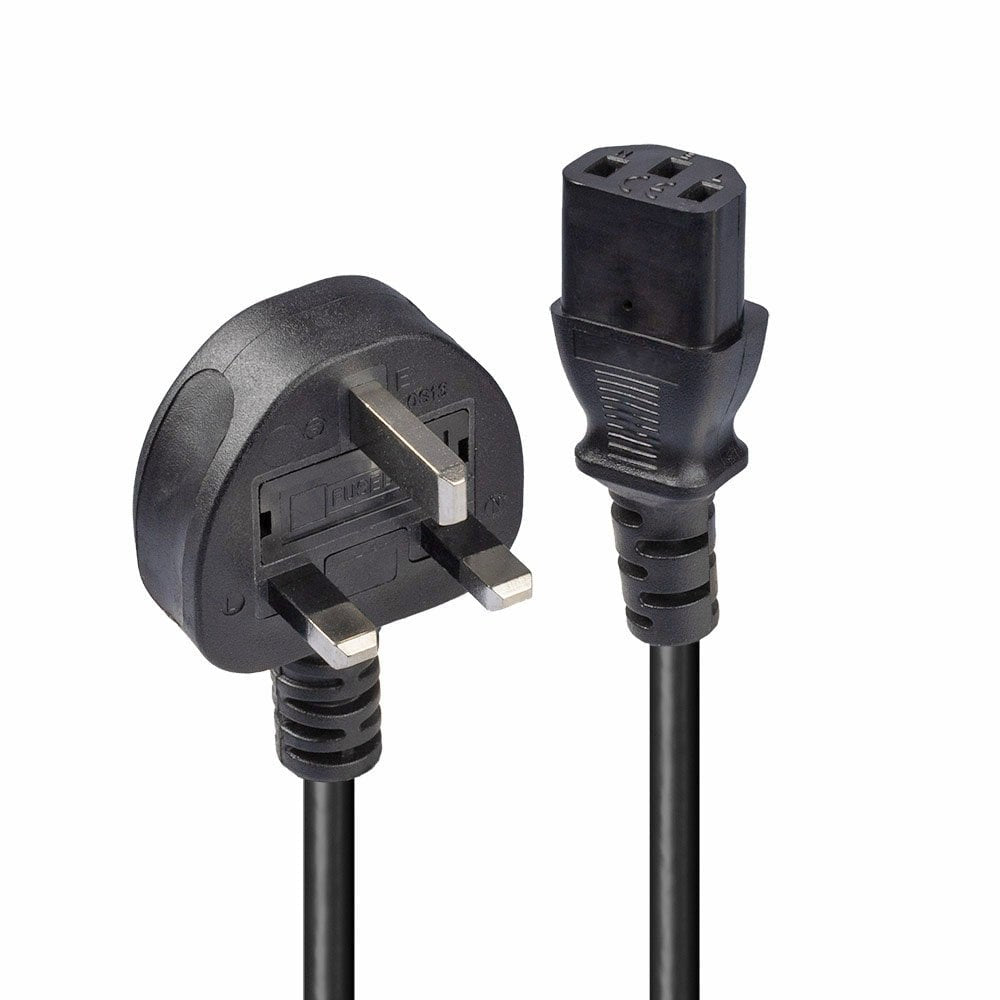 Lindy Netzkabel – UK (Typ G) – IEC C13, 1 m, 5 A, Schwarz