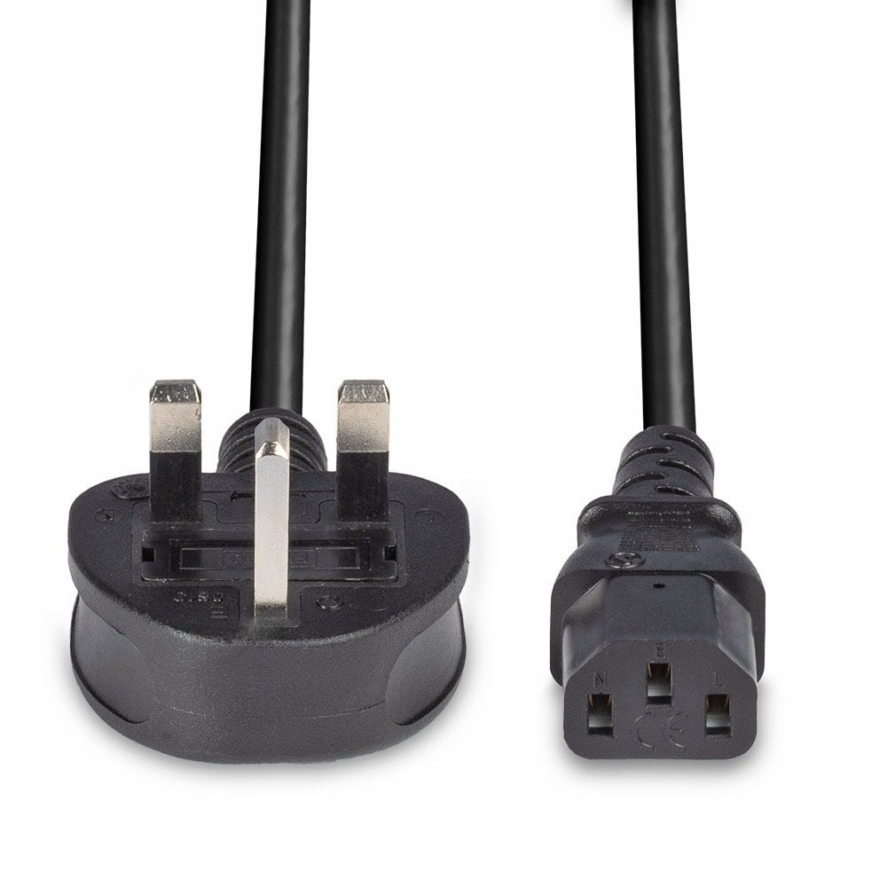 Lindy Netzkabel – UK (Typ G) – IEC C13, 1 m, 5 A, Schwarz