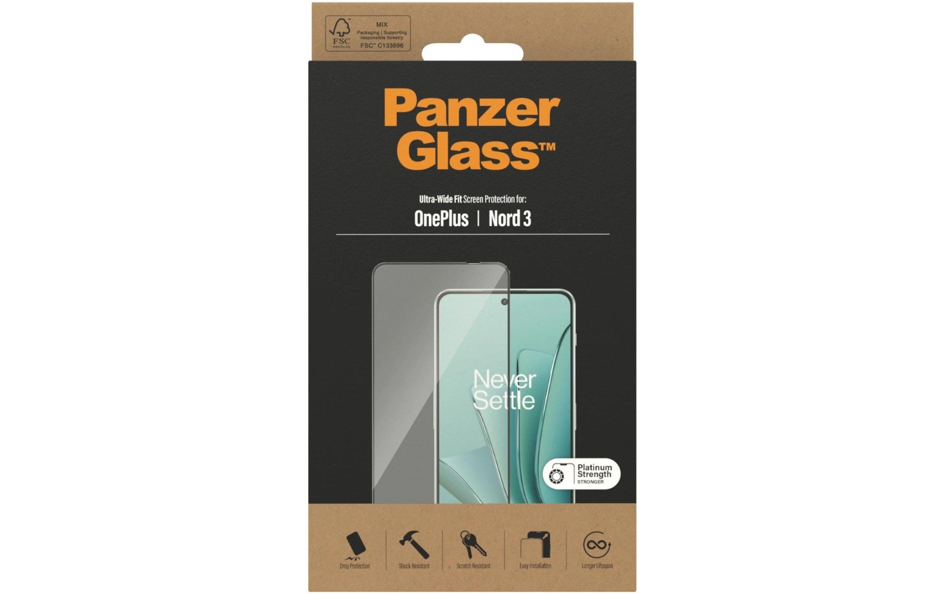 PanzerGlass Displayschutz, gehärtetes Glas, transparent – für OnePlus Nord 3/Nord 3 5G – 1er-Pack