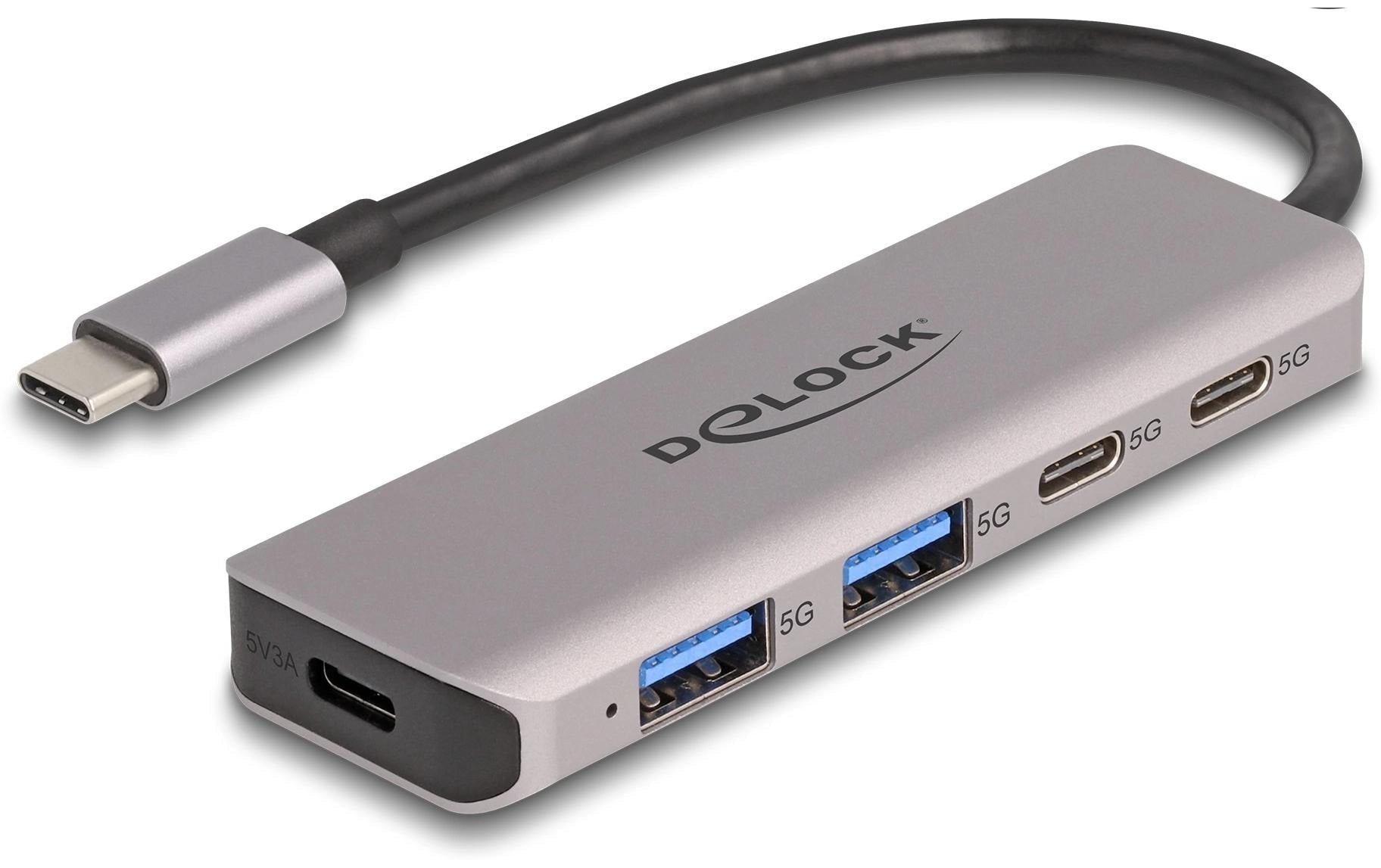 DeLOCK USB-Hub – USB-C, 2× USB-A, 3× USB-C, für Windows/Mac/Linux