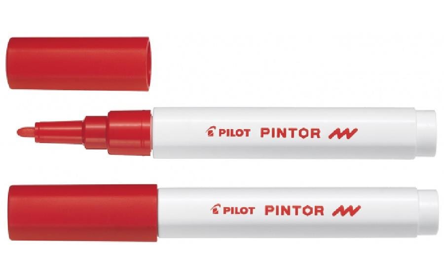 Pilot Pigment-Marker Pintor – Rundspitze 0,9-1,5 mm – Rot – Deckend