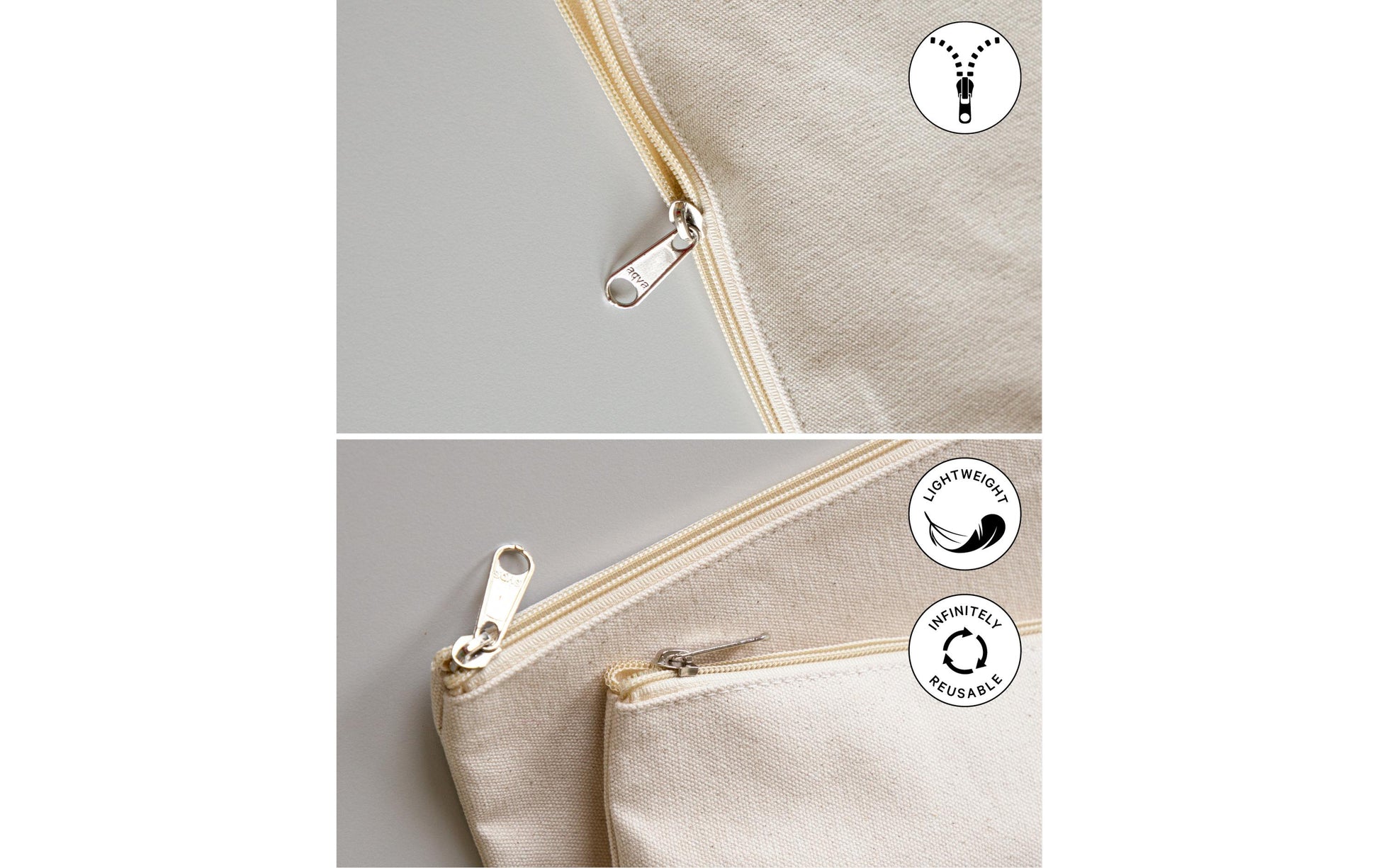 I am Creative Creative Necessairebeutel, Baumwolle, Beige, 23 × 15 cm, 1 Stk.