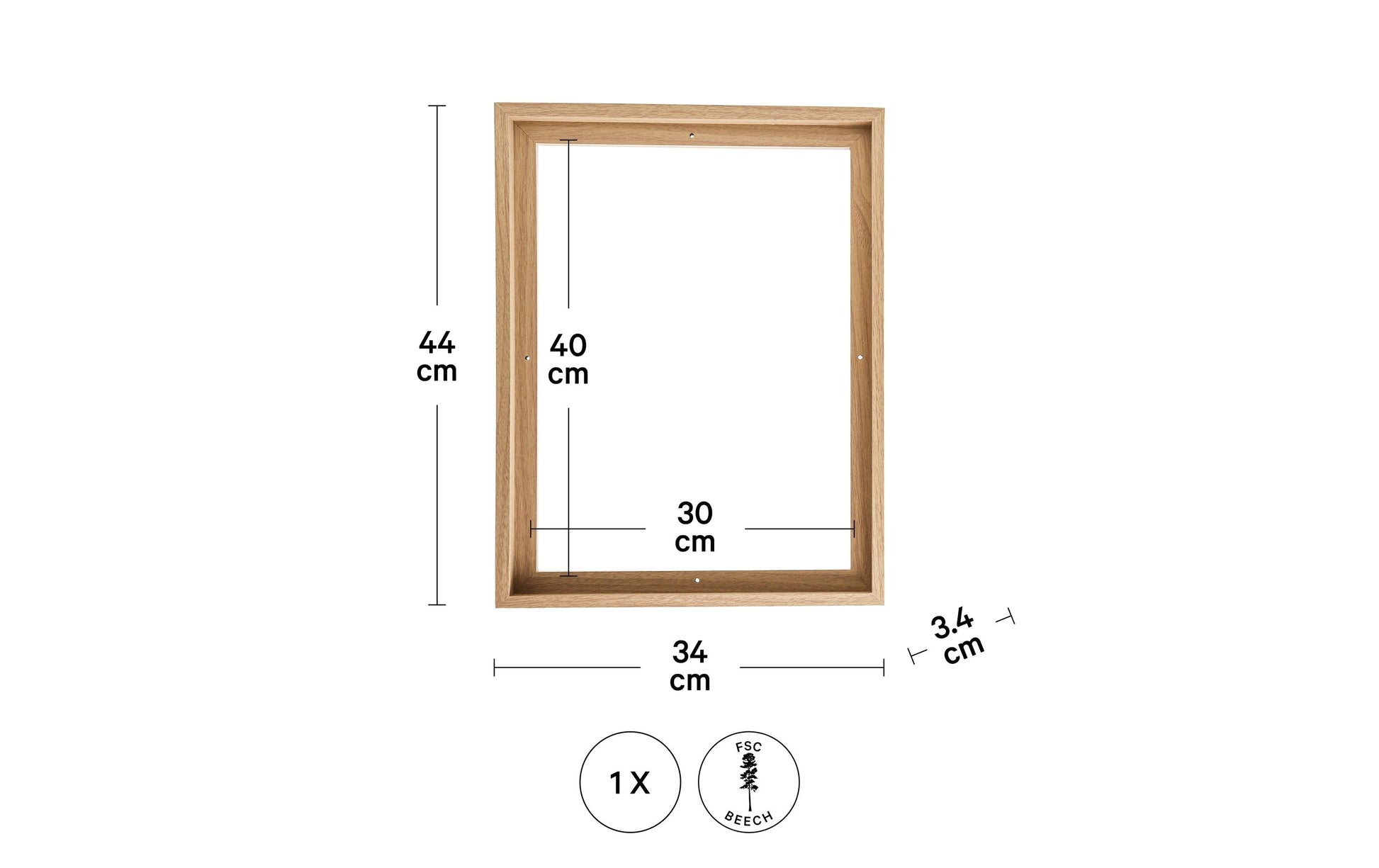 I am Creative Bilderrahmen – für 30 × 40 cm – Buche, natur