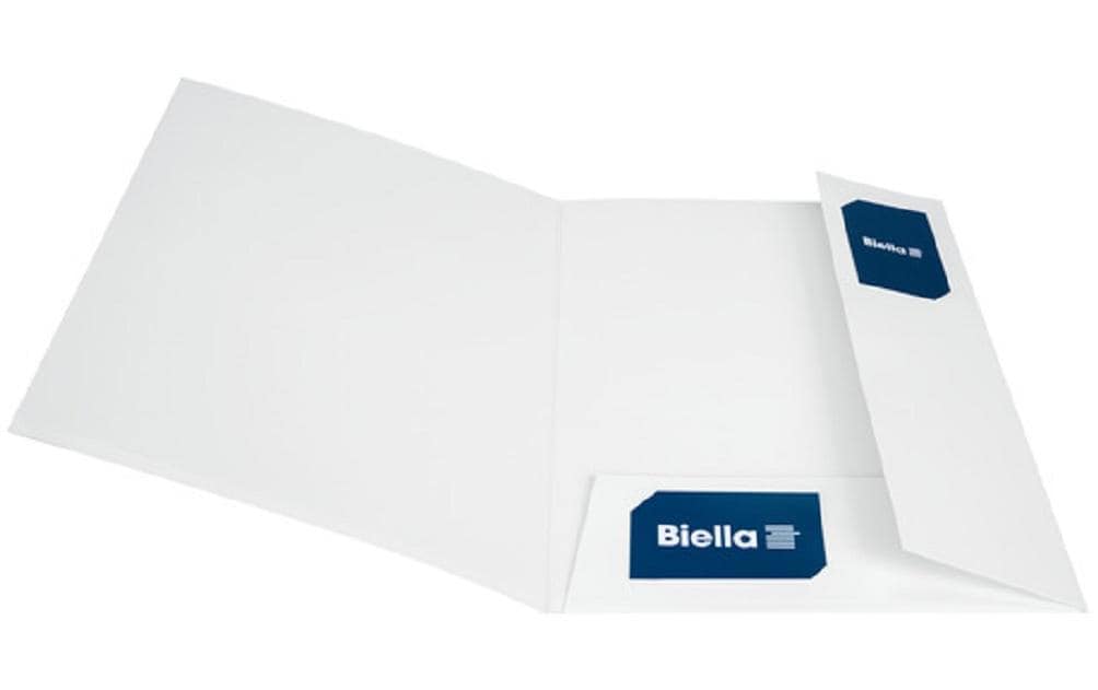Biella Konferenzmappe – A4, mit Fronttasche, Karton, Weiss