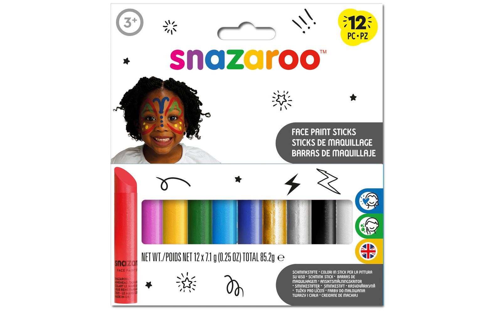 Snazaroo Schminkstifte – 12 Stk, mehrfarbig