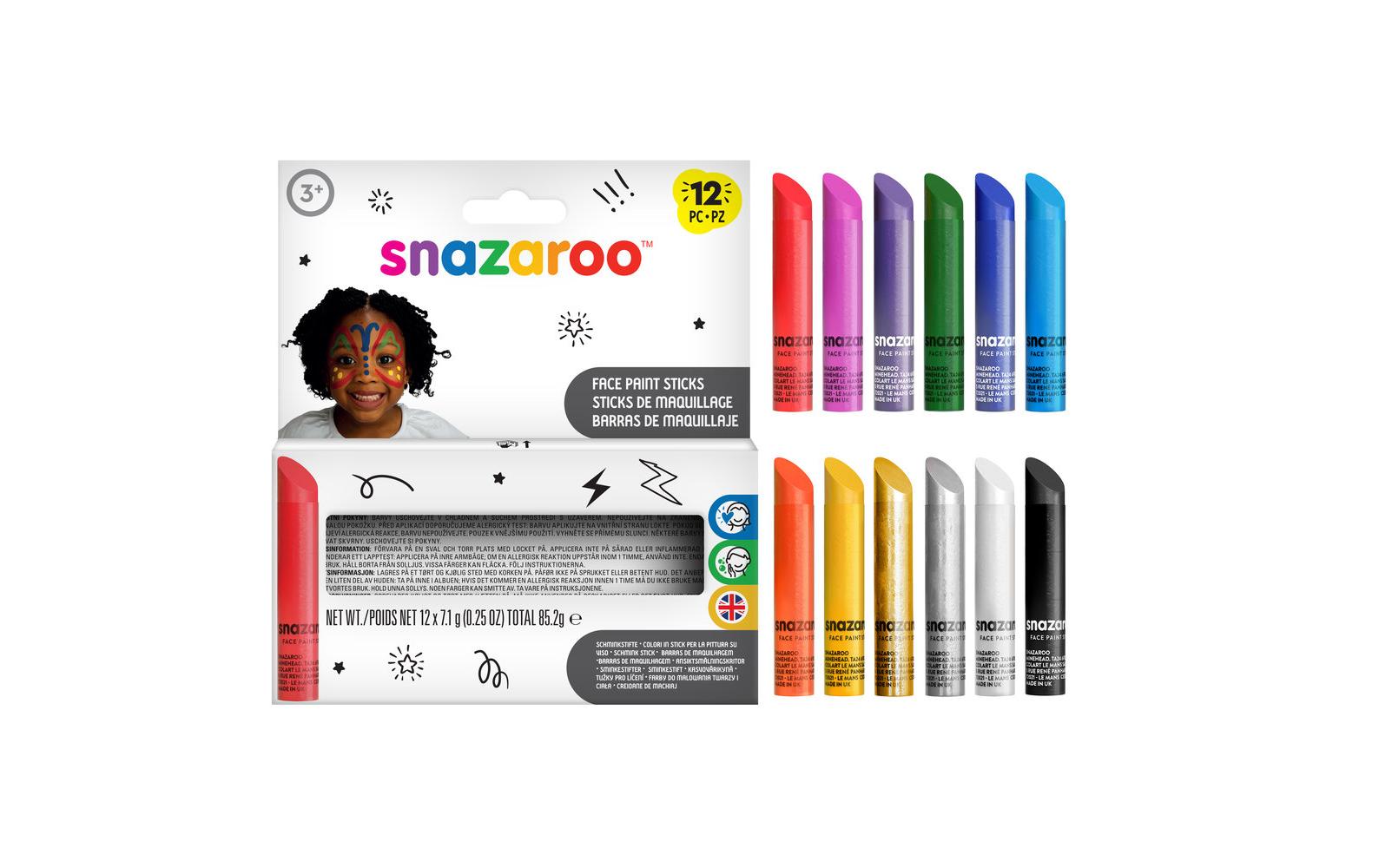 Snazaroo Schminkstifte – 12 Stk, mehrfarbig