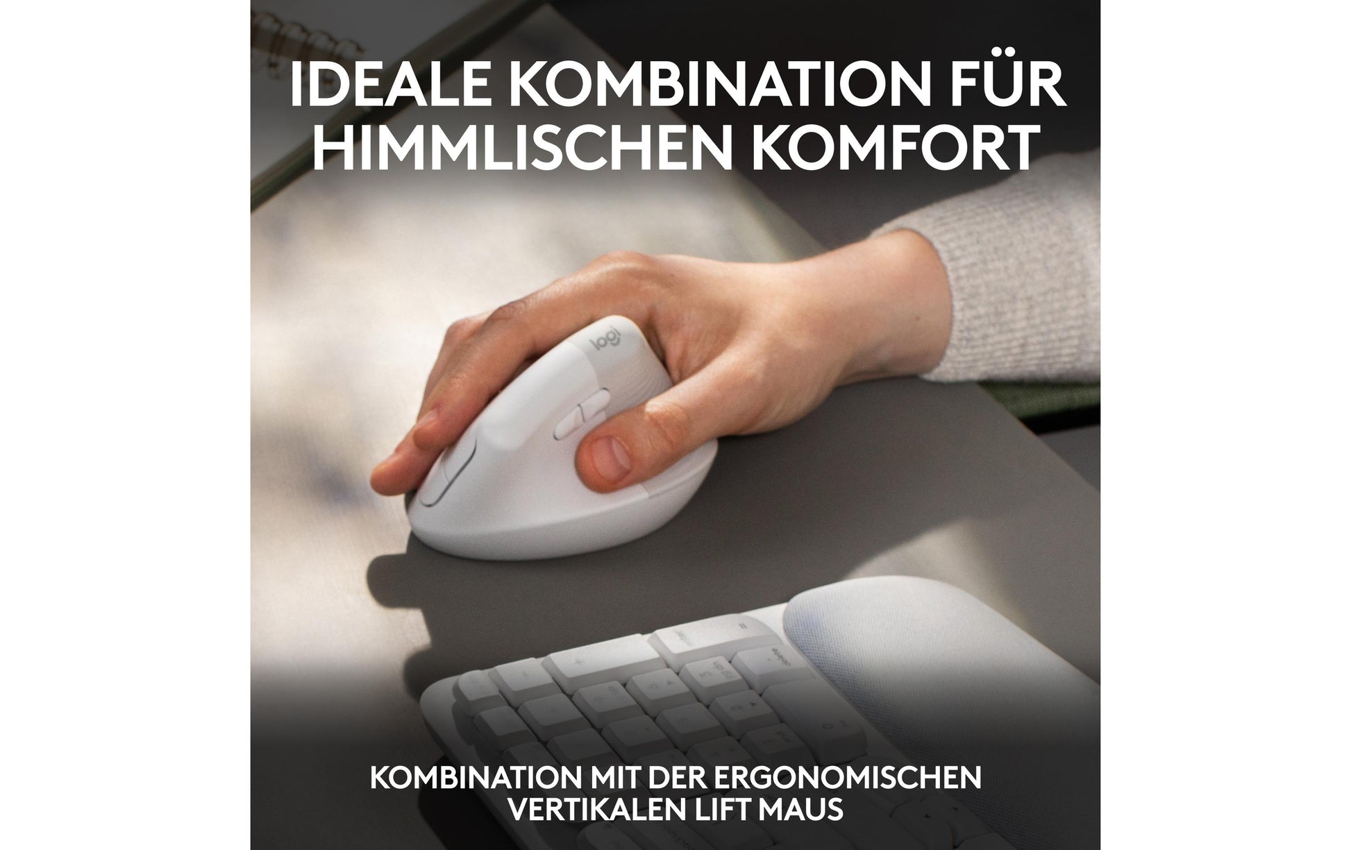 Logitech Central-419 – Tastatur, kabellos (Bluetooth/2,4 GHz), CH-Layout (DE-CH), ergonomisch, Weiss