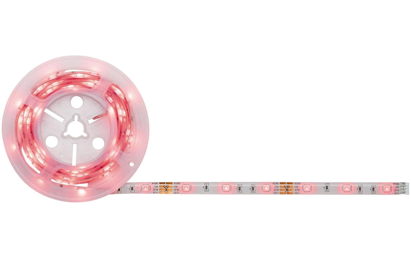 Paulmann LED-Strip – Komplettset, 1,5 m, 168 lm, 12,5 W, RGB, dimmbar, weiss, Netzteil, Fernbedienung