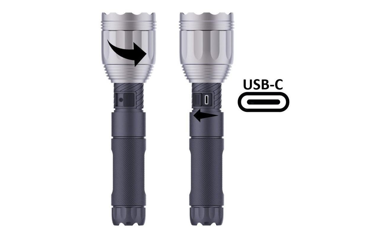Nordride Taschenlampe Ranger – 1100 lm, 1000 m, IP65, USB-C Akku, 3 Stufen – Schwarz