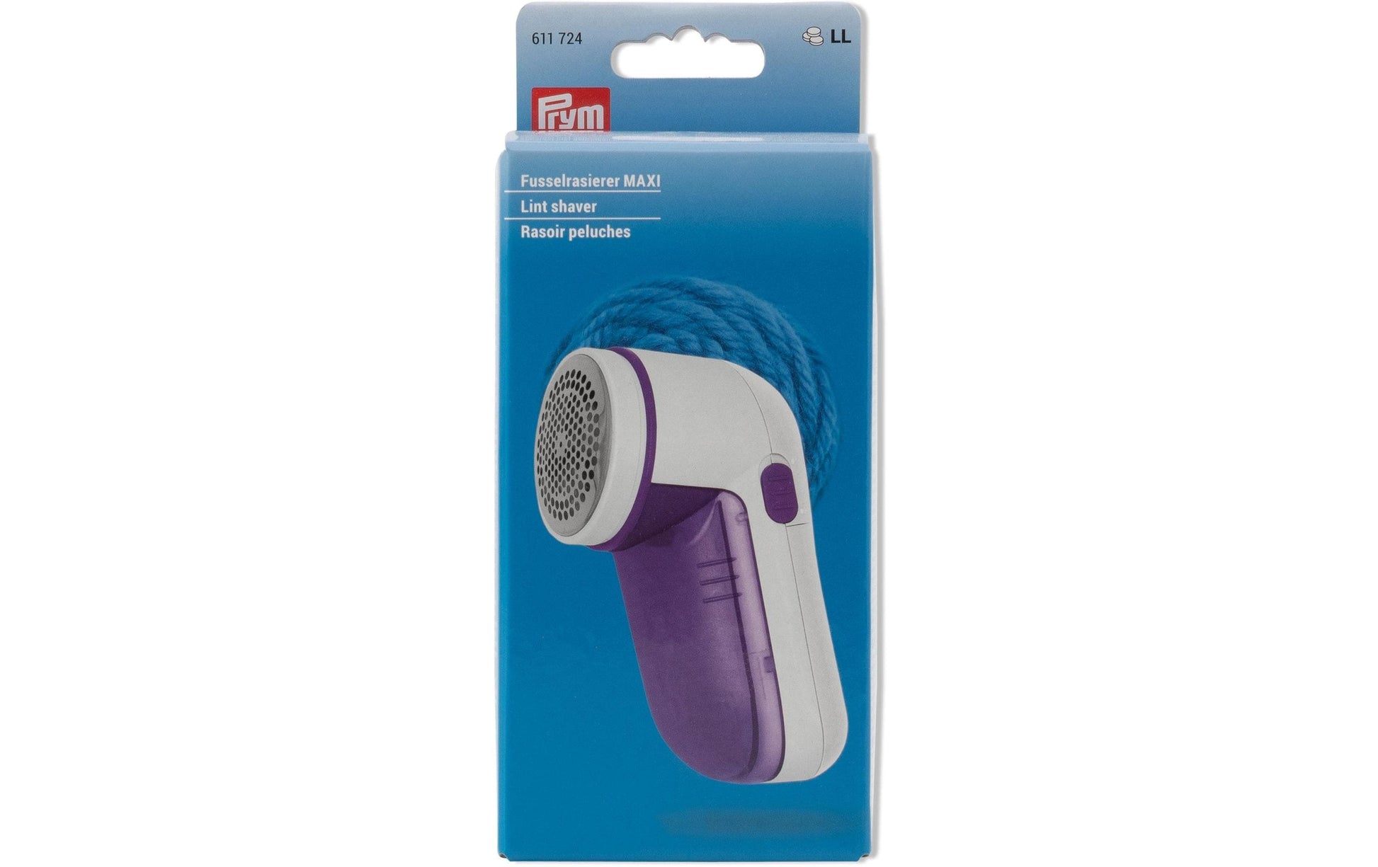 Prym Fusselrasierer Maxi – Batteriebetrieb – Kunststoff – Violett/Weiss – 6,7 × 6,5 × 15,0 cm