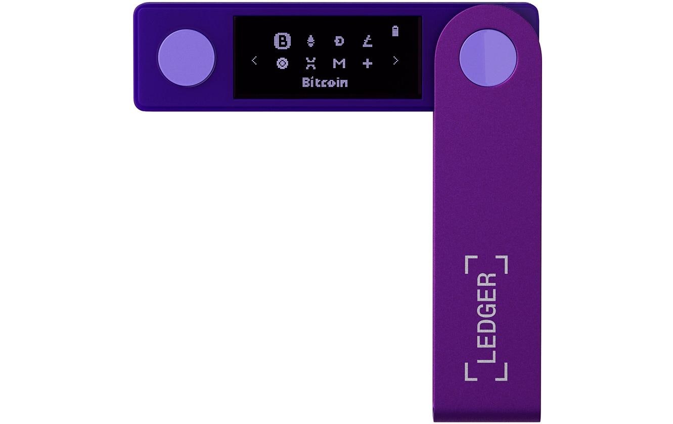Ledger Hardware-Wallet Nano X – für Android, iOS, Windows u. a., 19 × 12 × 72 mm, violett, Li-Ion