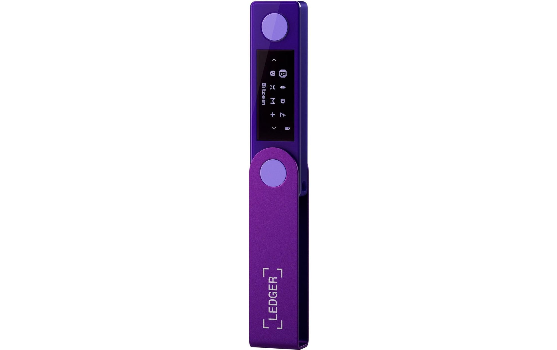 Ledger Hardware-Wallet Nano X – für Android, iOS, Windows u. a., 19 × 12 × 72 mm, violett, Li-Ion