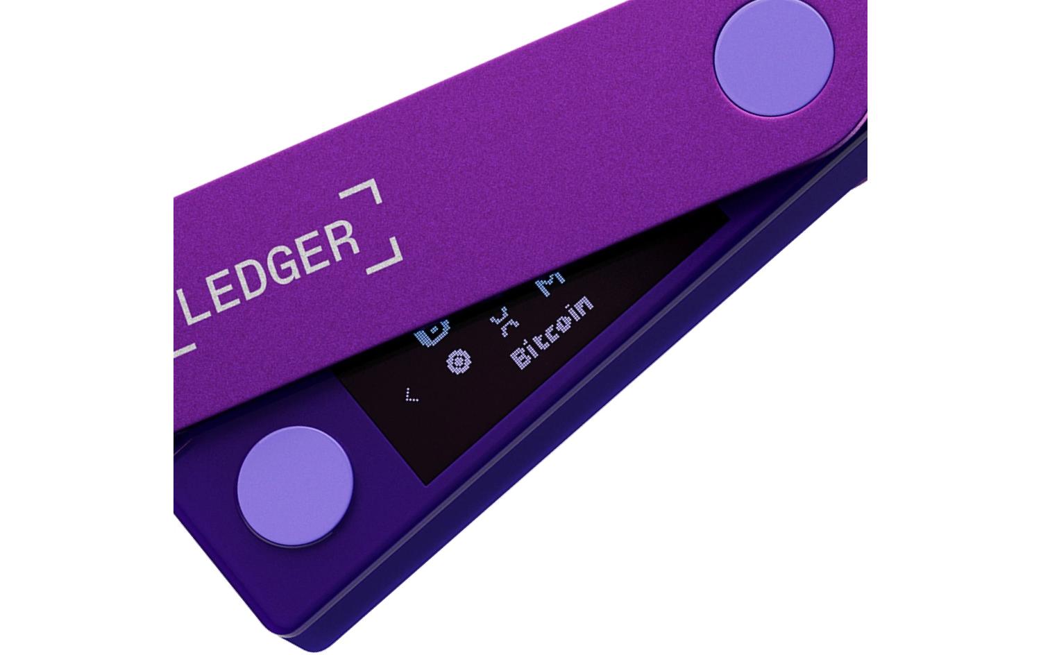 Ledger Hardware-Wallet Nano X – für Android, iOS, Windows u. a., 19 × 12 × 72 mm, violett, Li-Ion