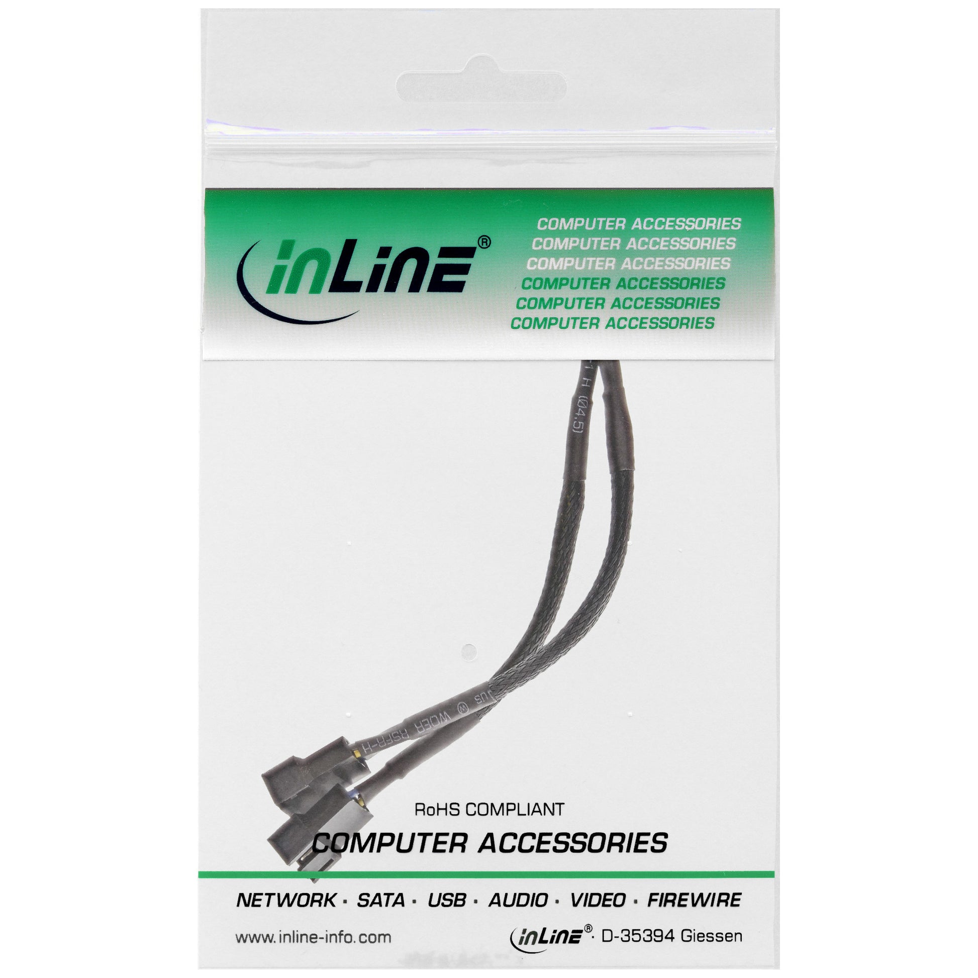 InLine Y-Kabel 4-pol PWM zu 2× 4-pol PWM – 0,15 m