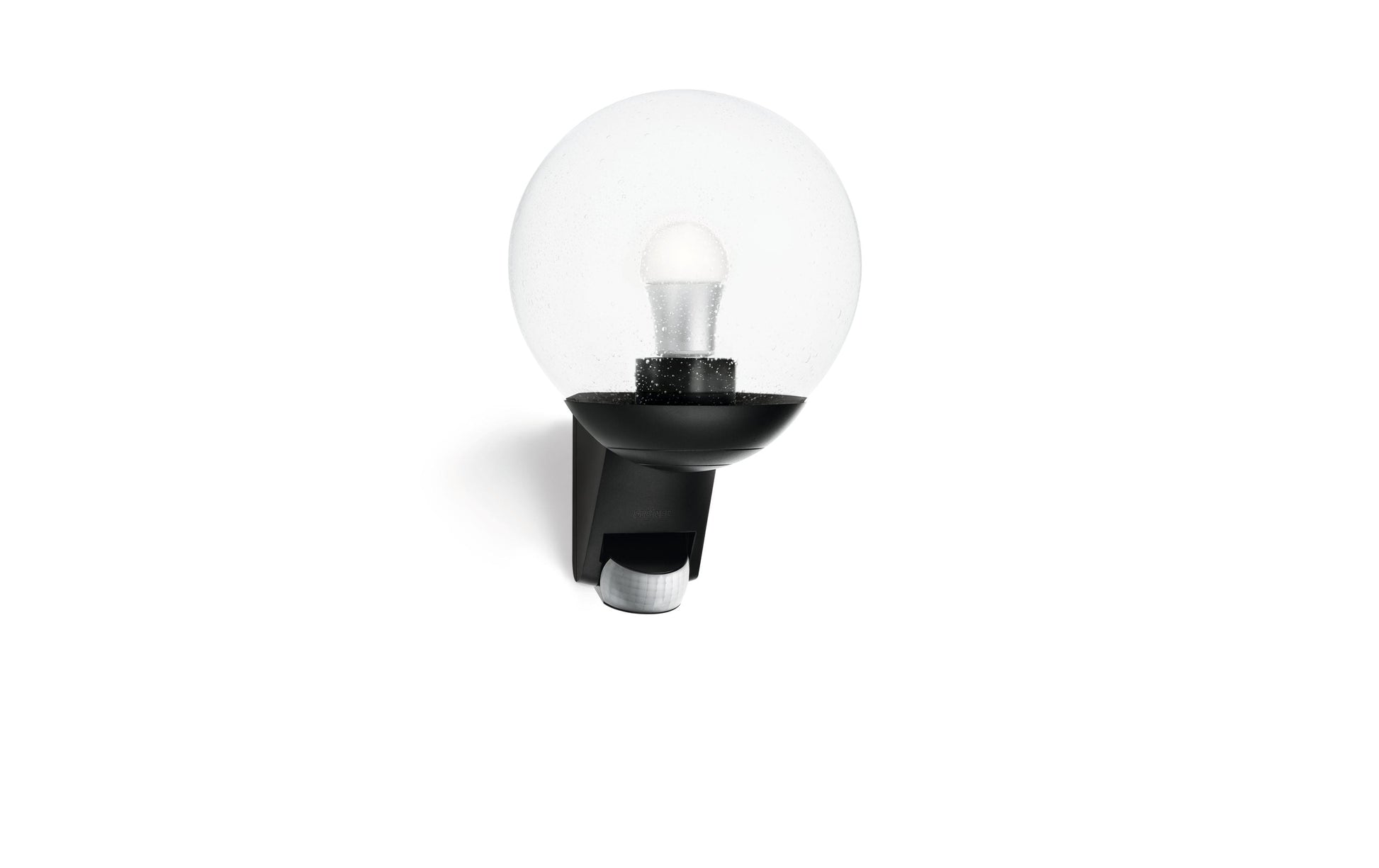 STEINEL Aussenwandleuchte – max. 60 W – IP44 – Netzbetrieb – mit Bewegungsmelder – Schwarz – Glas, Kunststoff