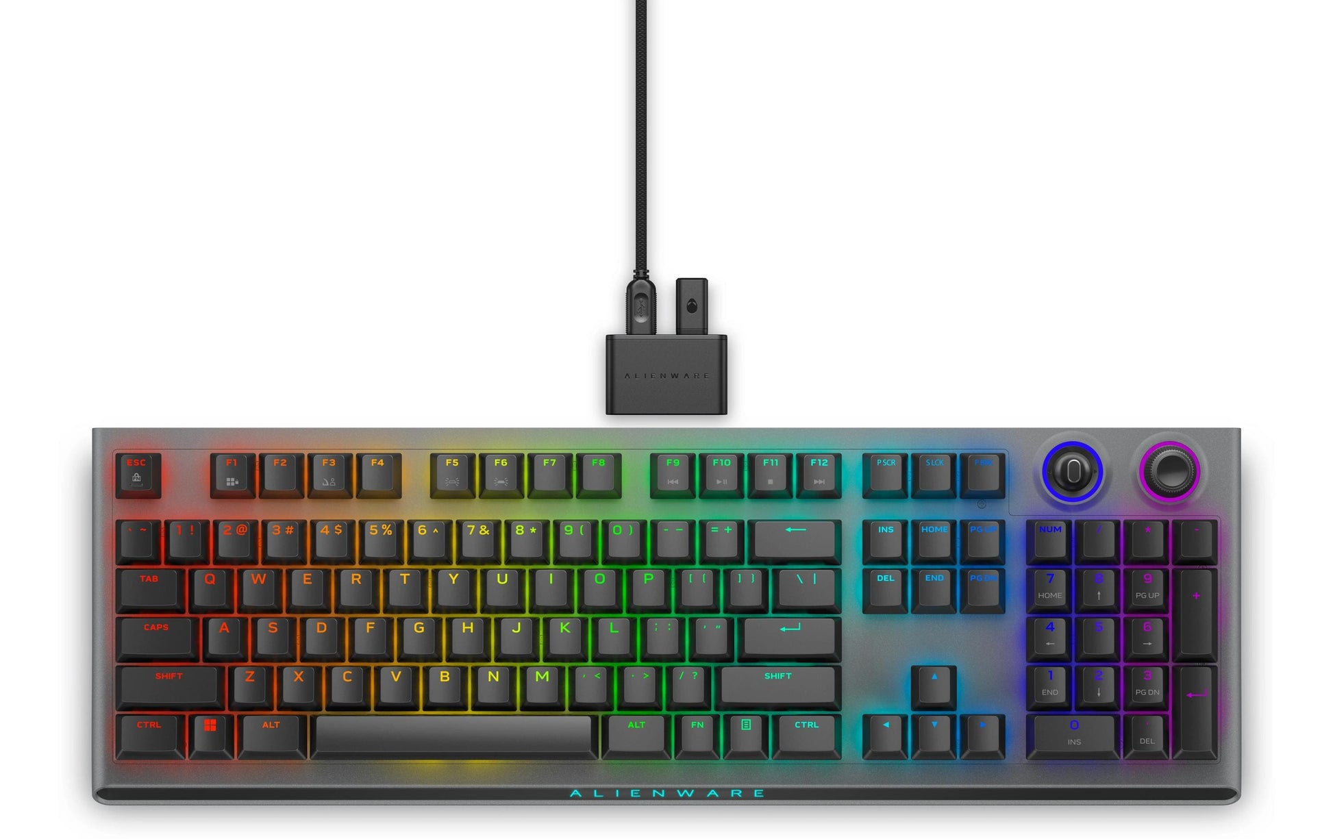 Alienware AW920K – Gaming-Tastatur – Mechanisch (Cherry MX Red) – Bluetooth & 2,4 GHz (USB-A) – RGB