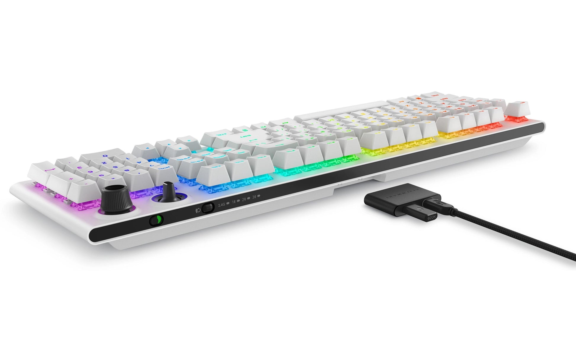 Alienware AW920K – Gaming-Tastatur – Mechanisch, RGB – Bluetooth & 2,4 GHz – USB-C – QWERTY (US) – Weiss