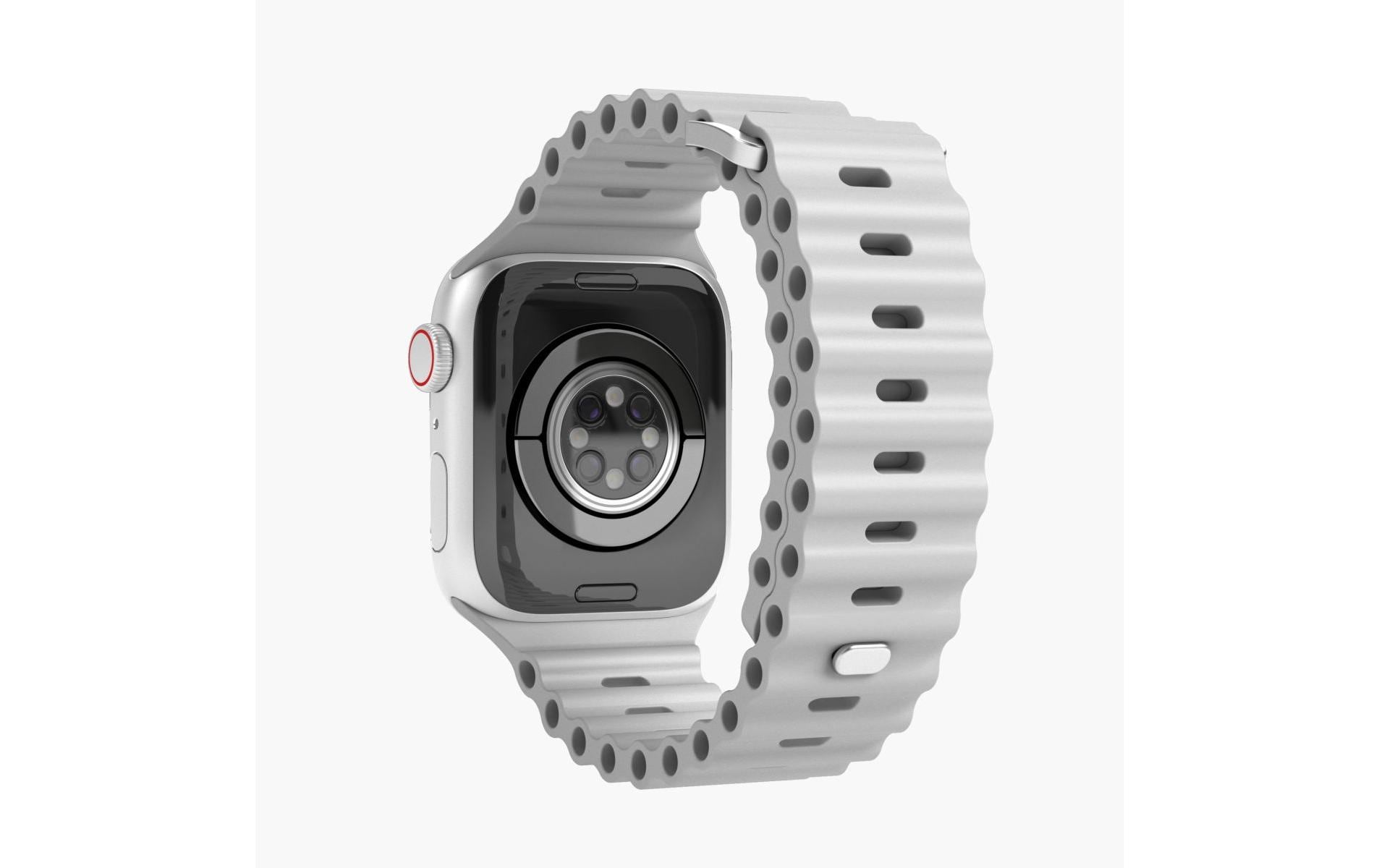 Vonmählen Wave Band 2 – Armband – für Apple Watch (diverse Grössen), Hellgrau, Elastomer (TPR)