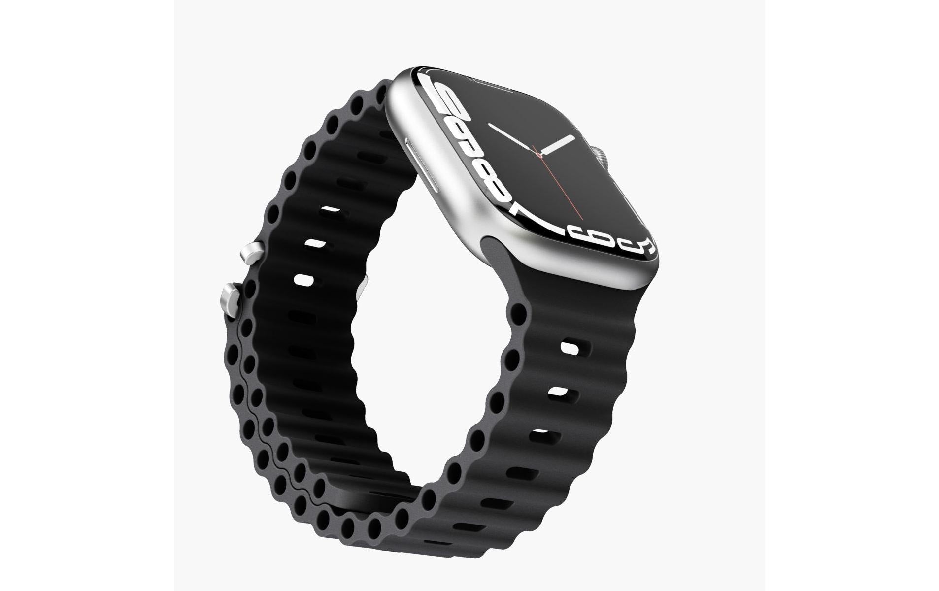 Vonmählen Wave Band – Armband – für Apple Watch (diverse Grössen), Schwarz, Elastomer (TPR)