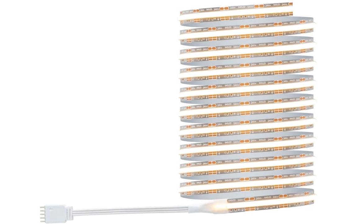Paulmann LED-Strip MaxLED 500 – Basisset, 3 m, 1800 lm, 15 W, 2700–6500 K, dimmbar, silber, Netzteil, Fernbedienung