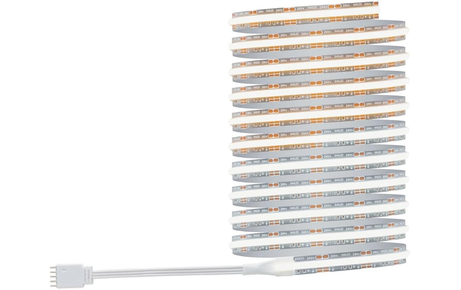 Paulmann LED-Strip MaxLED 500 – Basisset, 3 m, 1800 lm, 15 W, 2700–6500 K, dimmbar, silber, Netzteil, Fernbedienung