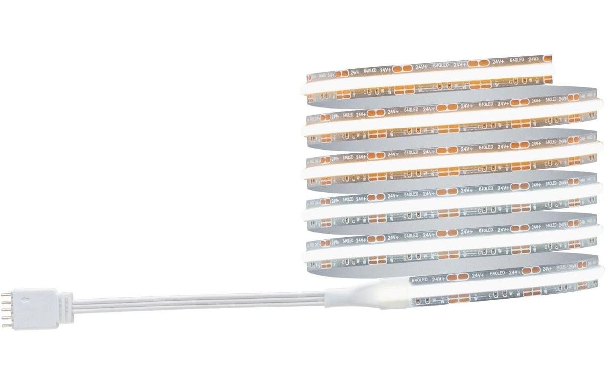 Paulmann LED-Strip MaxLED 500 – Basisset, 1,5 m, 900 lm, 11 W, 2700–6500 K, dimmbar, silber, inkl. Netzteil