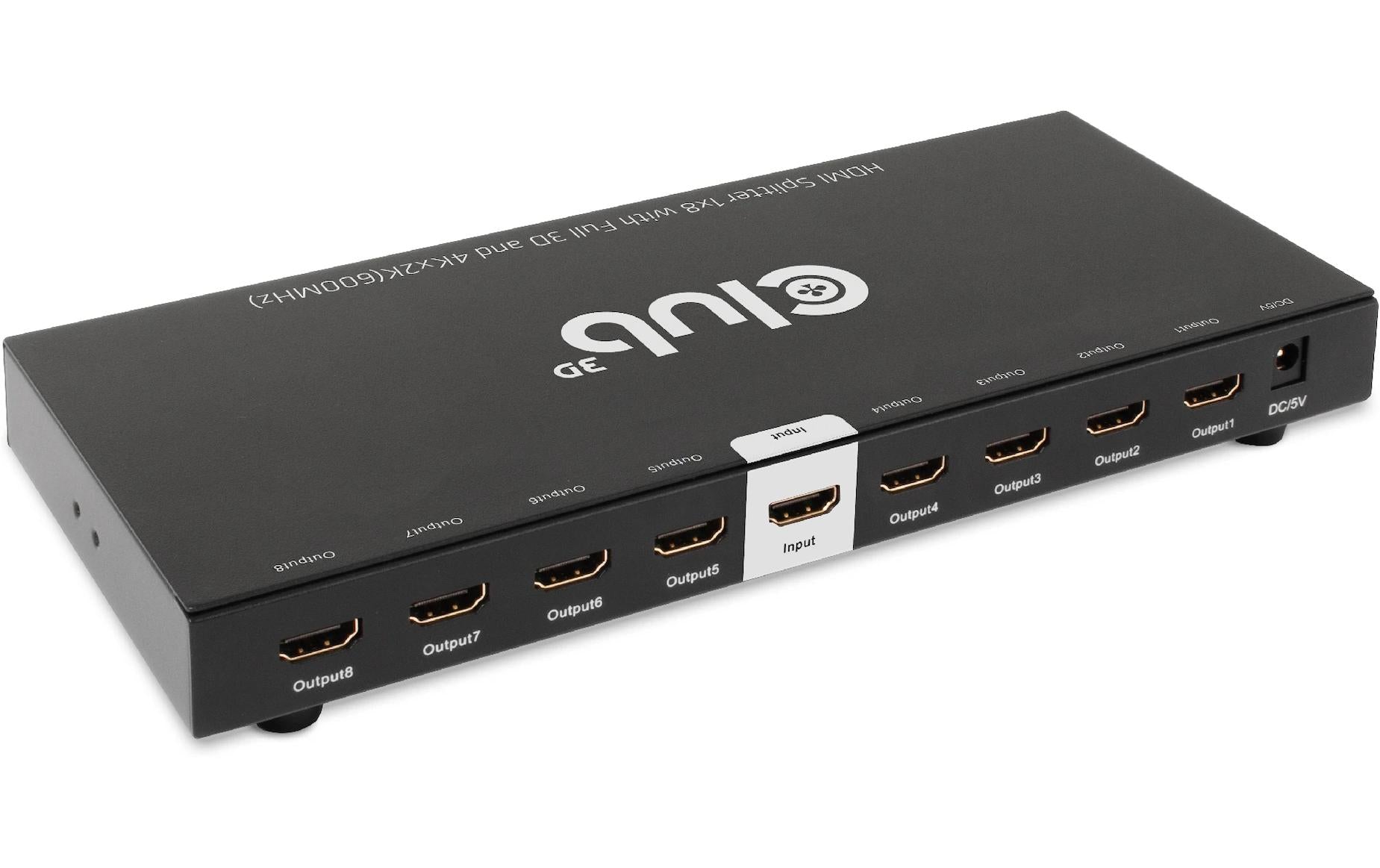 CLUB3D Club 3D – HDMI-Splitter 1×8, externes Netzteil, passiv