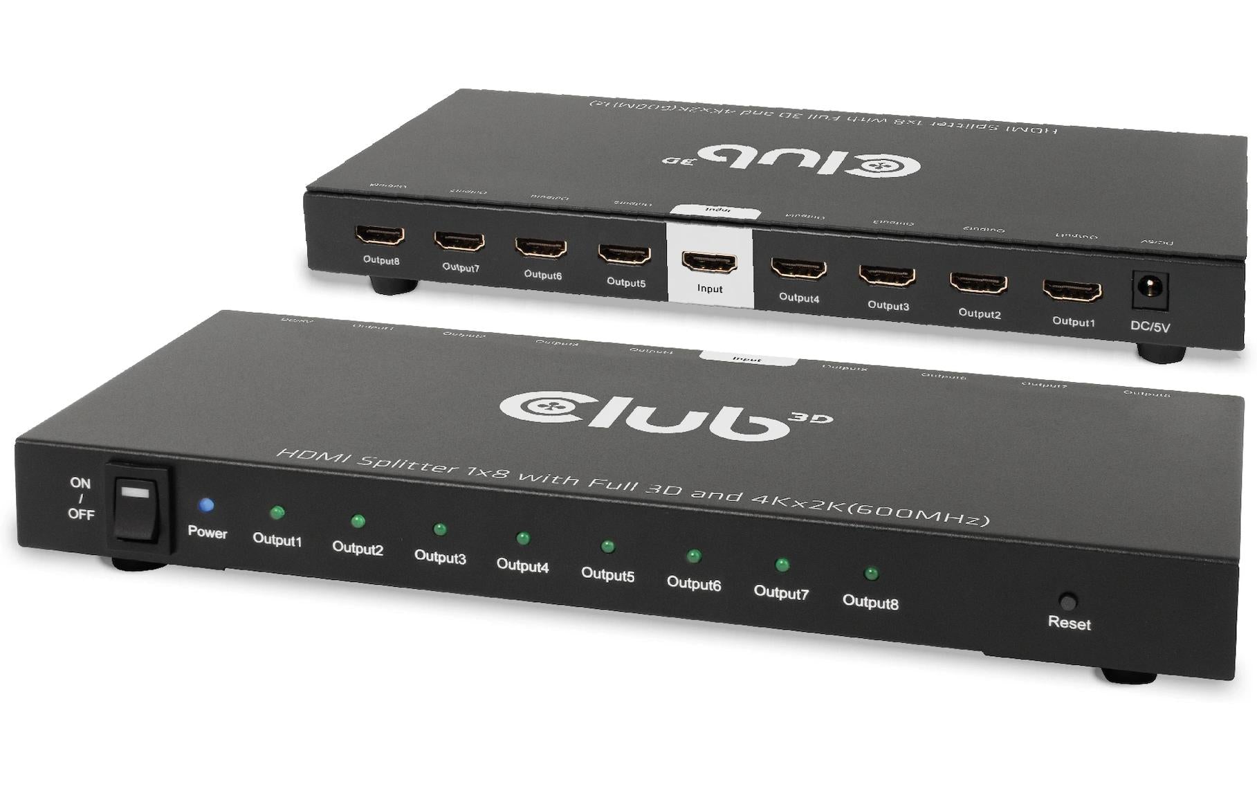 CLUB3D Club 3D – HDMI-Splitter 1×8, externes Netzteil, passiv