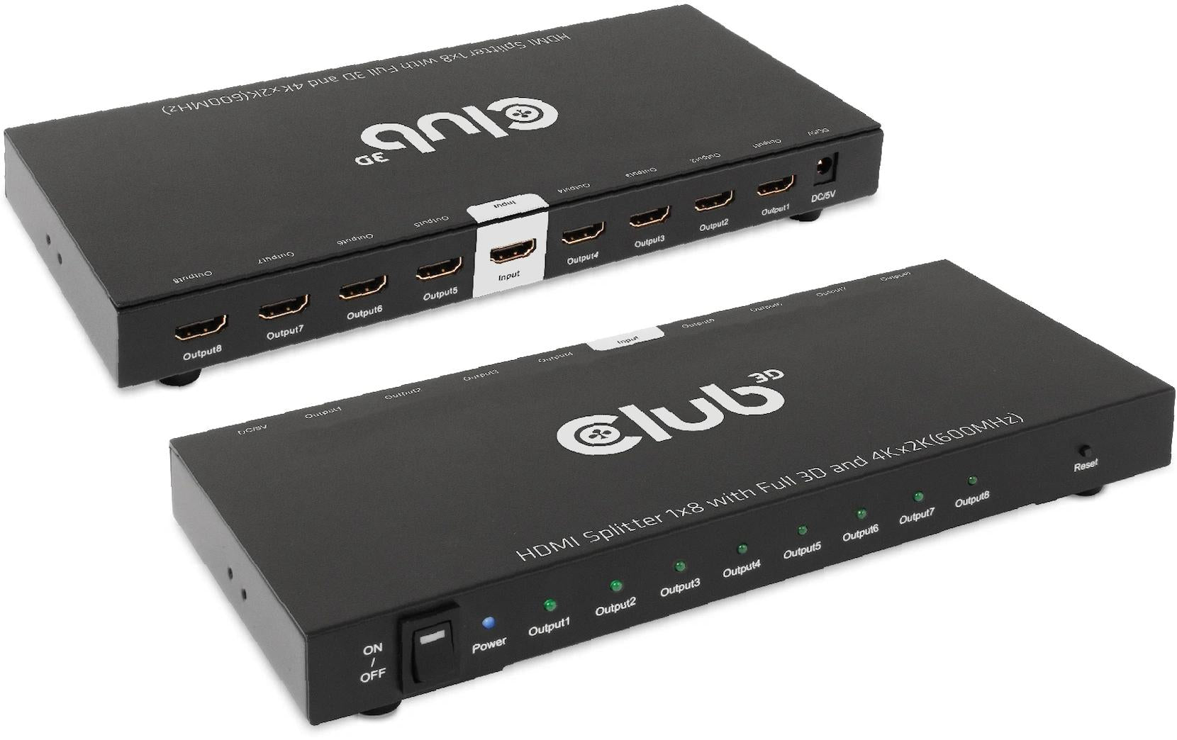 CLUB3D Club 3D – HDMI-Splitter 1×8, externes Netzteil, passiv