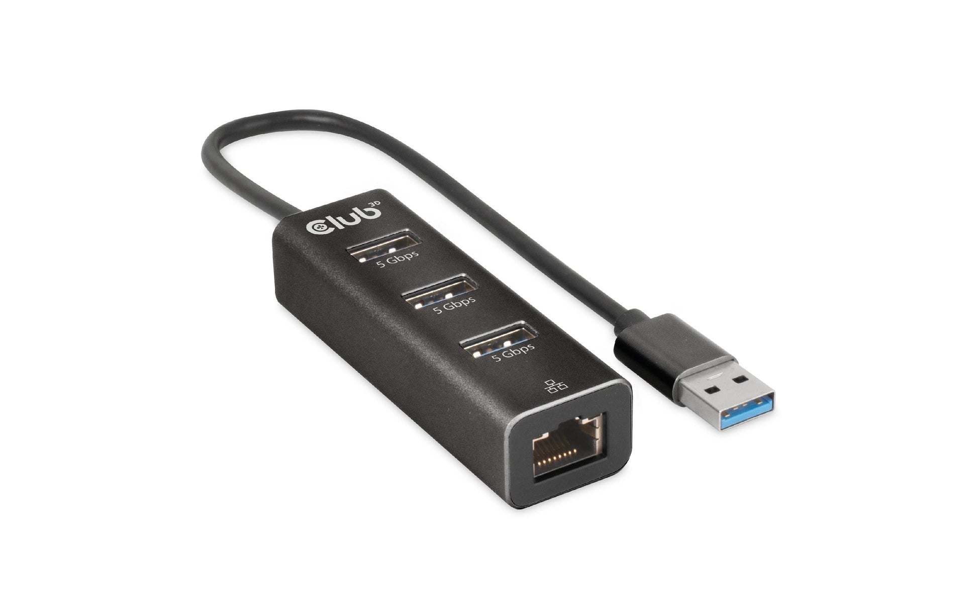 CLUB3D Club 3D CSV-1430a USB-Hub – USB 3.2 Gen 1, 3× USB-A, GbE