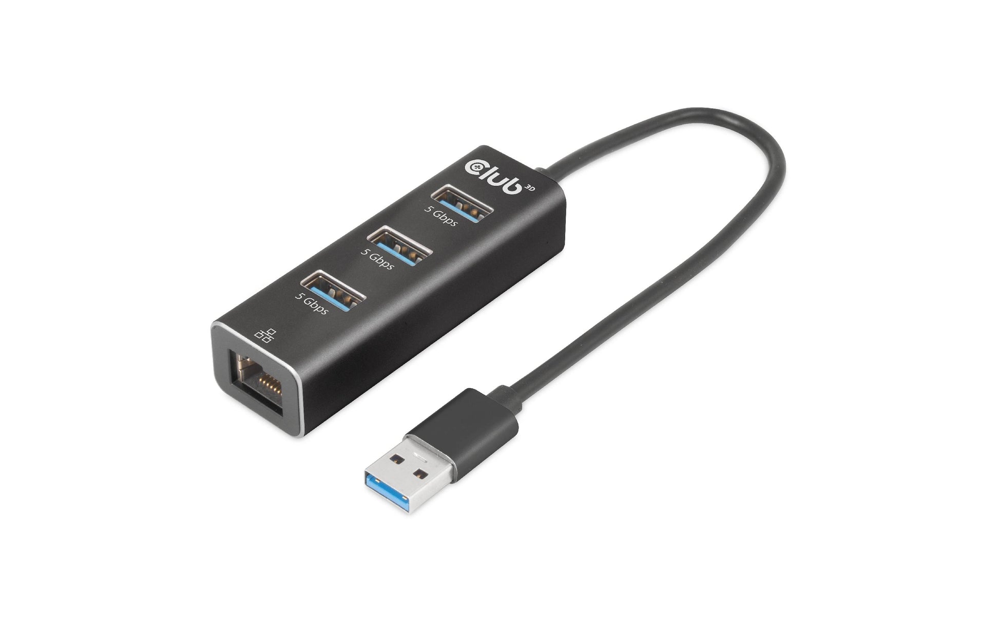 CLUB3D Club 3D CSV-1430a USB-Hub – USB 3.2 Gen 1, 3× USB-A, GbE