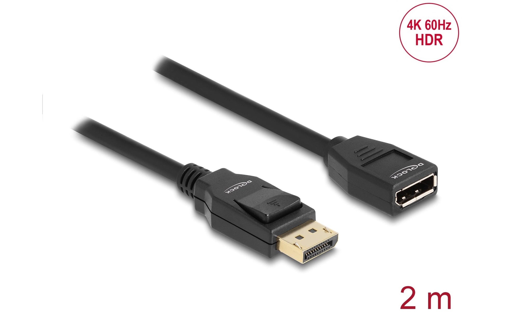 DeLOCK DisplayPort Verlängerung DP 1.2 4K 60 Hz – 2 m