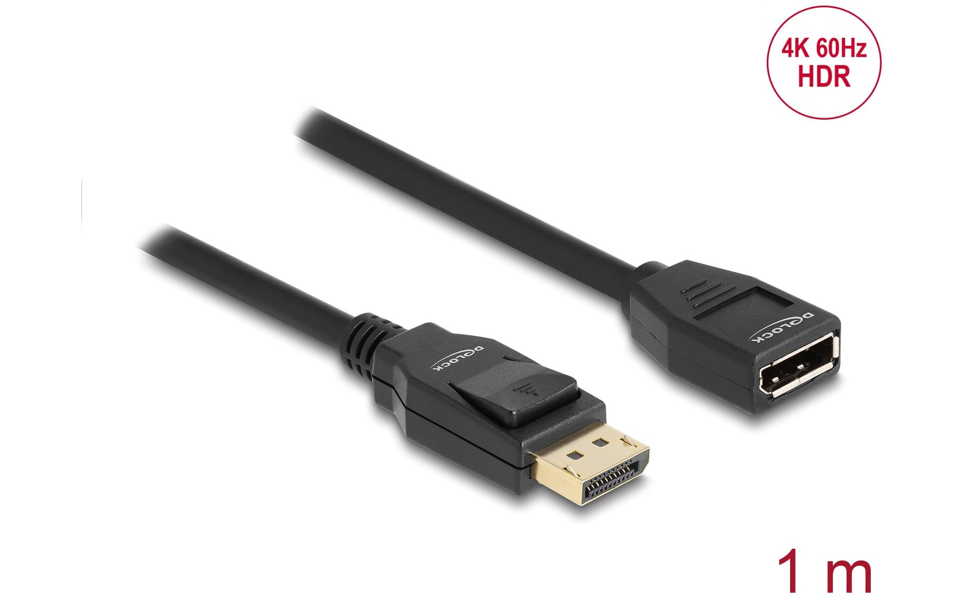 DeLOCK DisplayPort Verlängerung DP 1.2 4K 60 Hz – 1 m