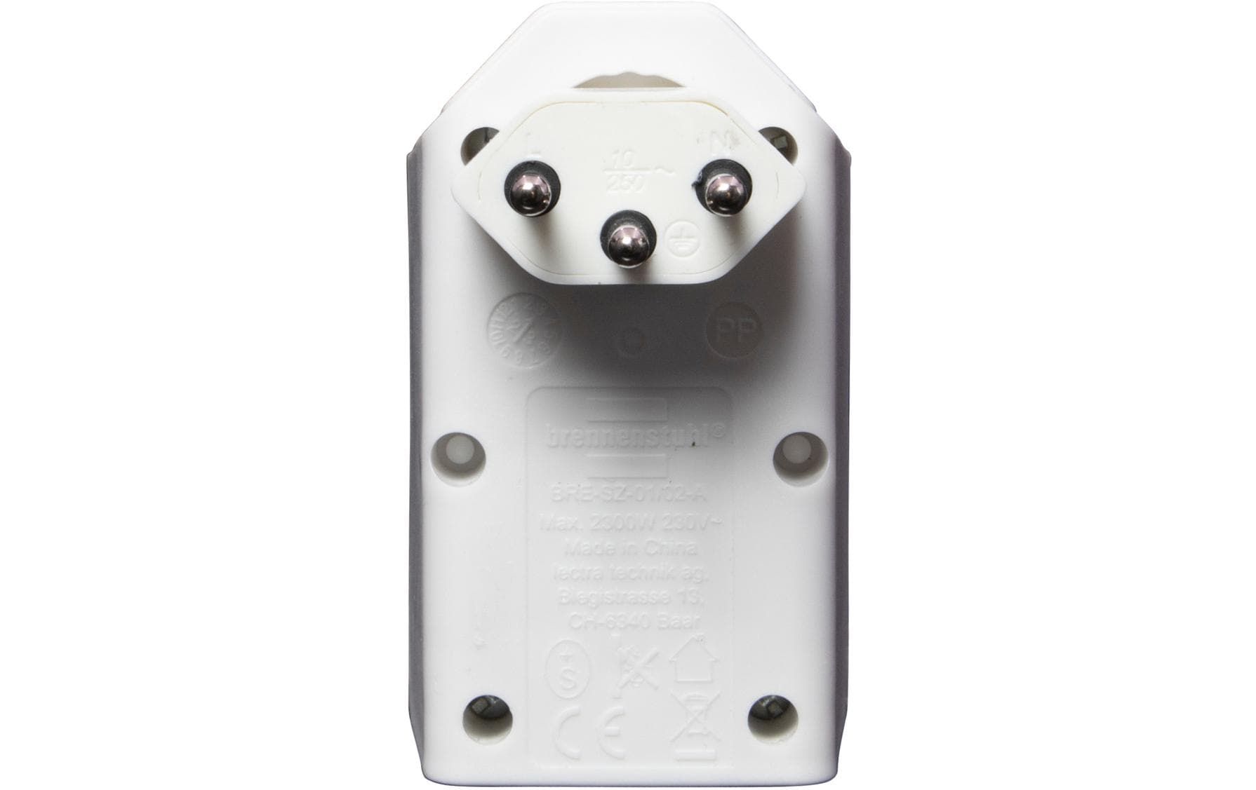 Brennenstuhl Adapterkabel, 2×T13, Eingang T13, drehbar 300°, 80×50×80 mm – Weiss