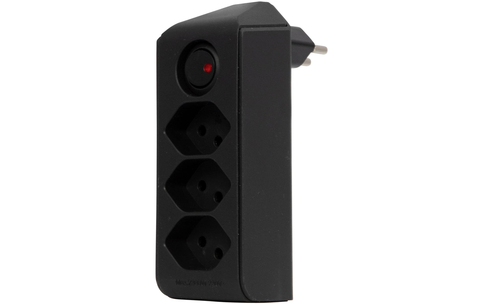 Brennenstuhl 3-fach drehbarer Abzweigstecker 300° – 230 V, 10 A, 3× T13 Buchsen, T12 Stecker – 130 × 50 × 80 mm