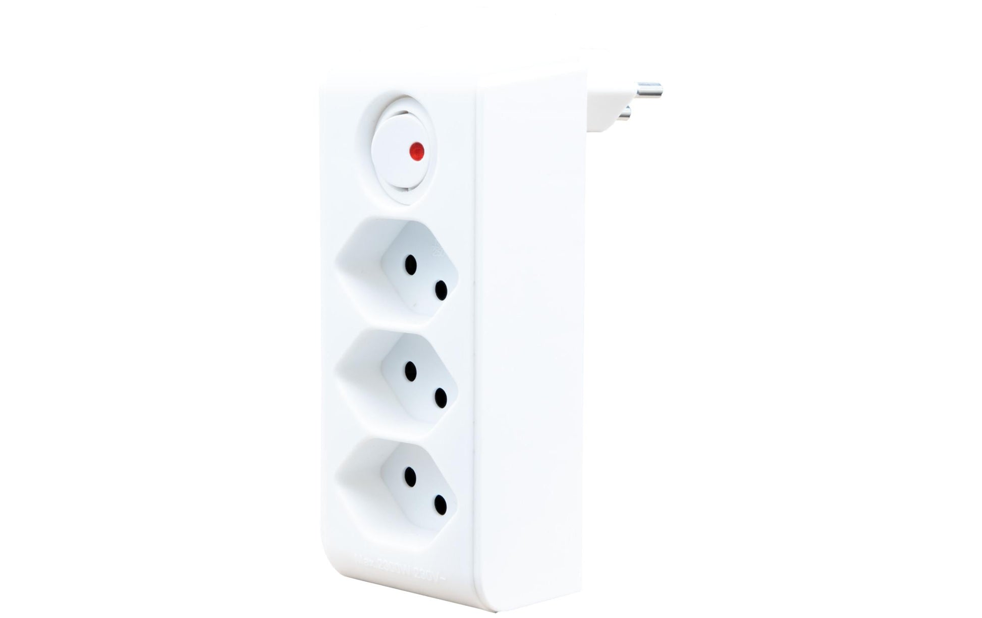 Brennenstuhl Abzweigstecker T12 zu 3× T13 – 230 V, 10 A, 300° drehbar, mit Schalter – Weiss
