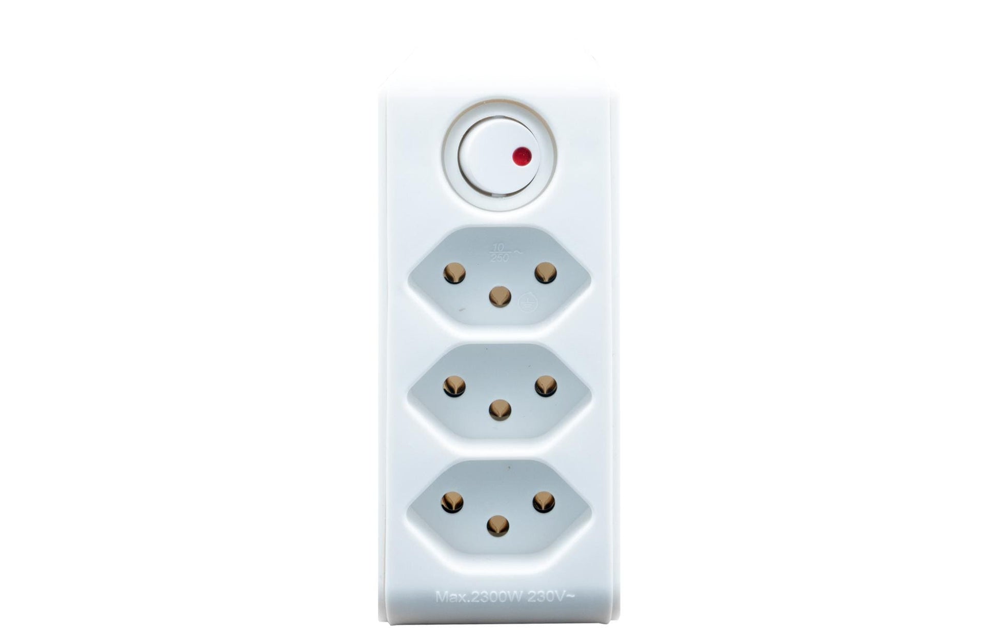 Brennenstuhl Abzweigstecker T12 zu 3× T13 – 230 V, 10 A, 300° drehbar, mit Schalter – Weiss