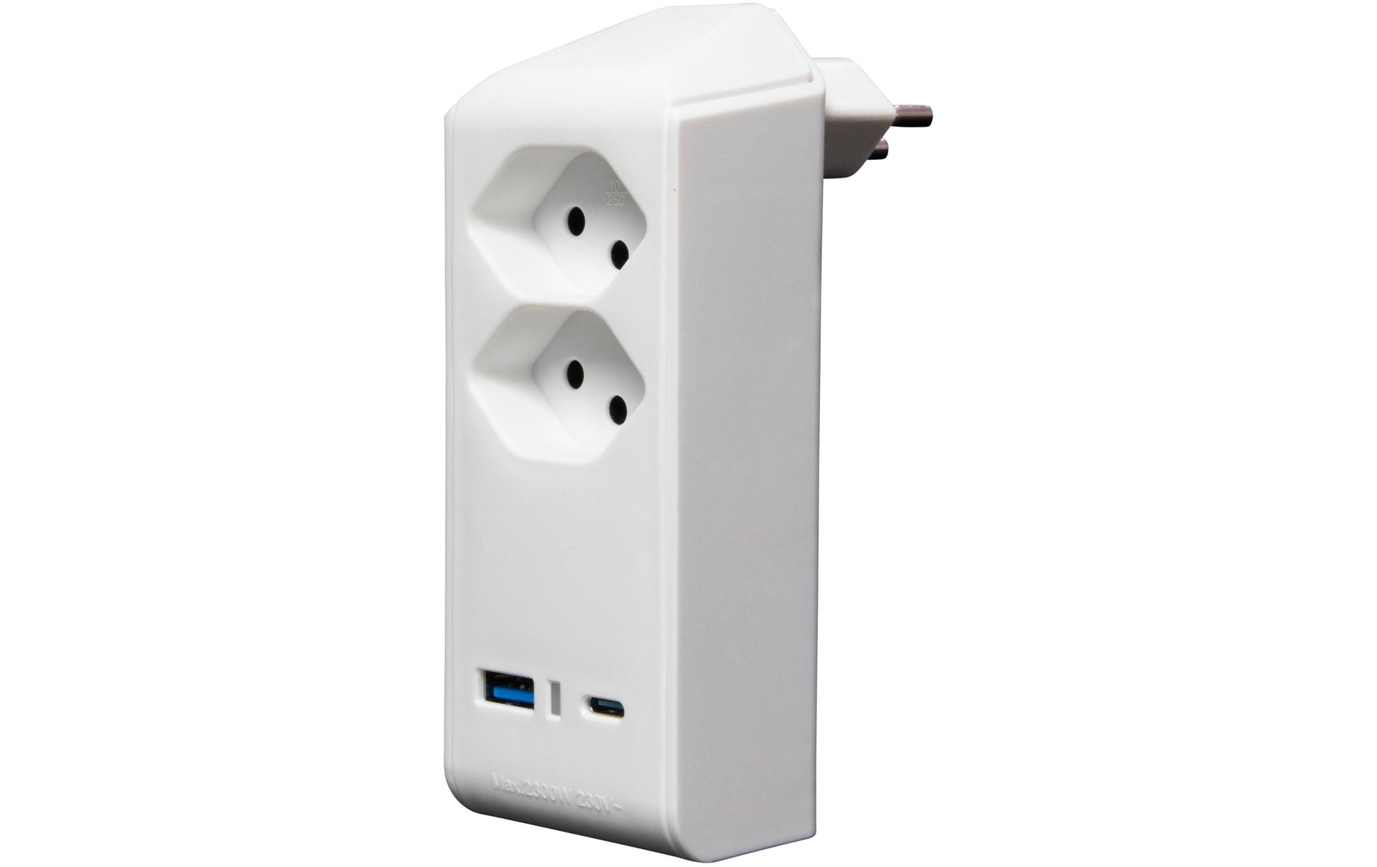 Brennenstuhl cleverLINE Abzweigstecker, 2×T13, 1×USB-A + 1×USB-C, drehbar 300°, Eingang T12 – weiss