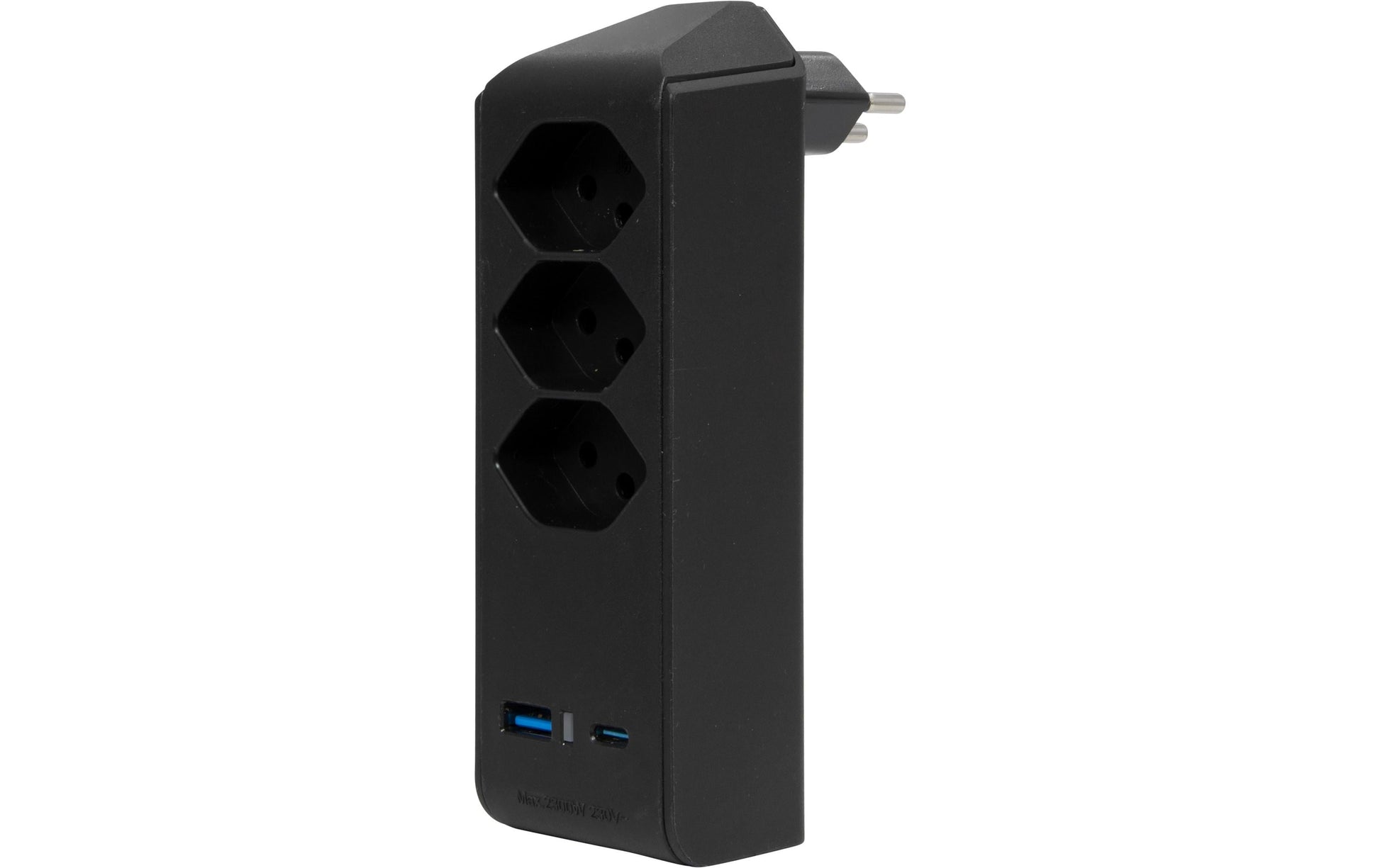Brennenstuhl cleverLINE Steckdosenleiste, 3×T13, 1×USB-A + 1×USB-C, ohne Schalter, Eingang T12 – schwarz
