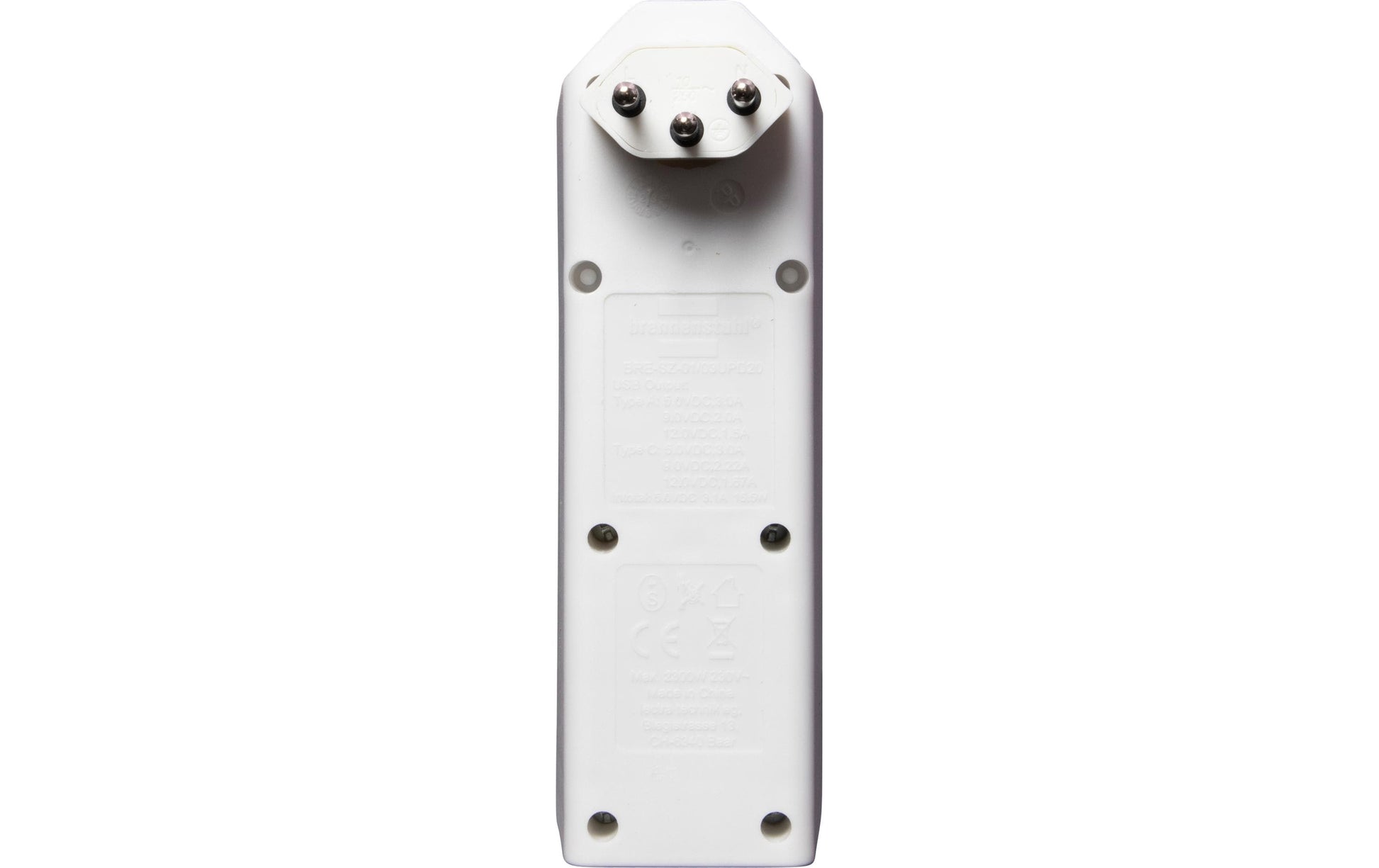 Brennenstuhl cleverLINE Abzweigstecker T12 zu T13 – 3× Steckdosen, 2× USB (A/C), 230 V 10 A, drehbar 300° – Weiss
