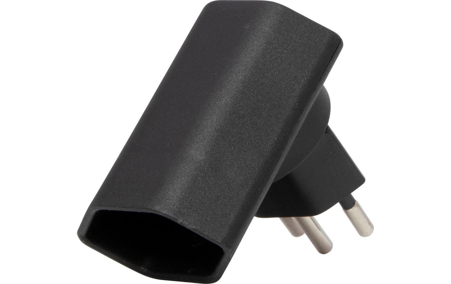 Brennenstuhl Winkeladapter T12 zu T13 – Flachstecker, 230 V, 10 A, drehbar 300° – Schwarz
