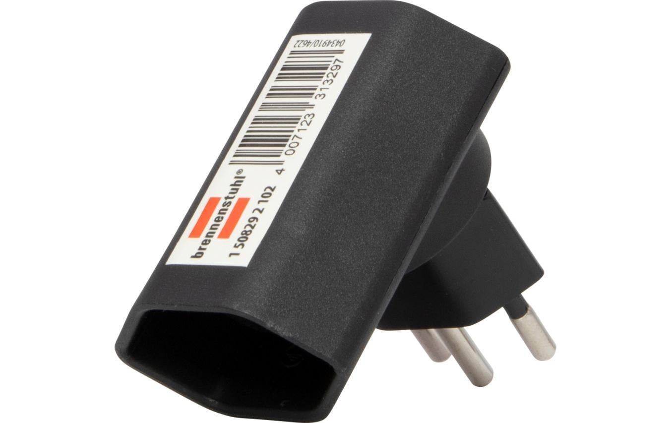 Brennenstuhl Winkeladapter T12 zu T13 – Flachstecker, 230 V, 10 A, drehbar 300° – Schwarz