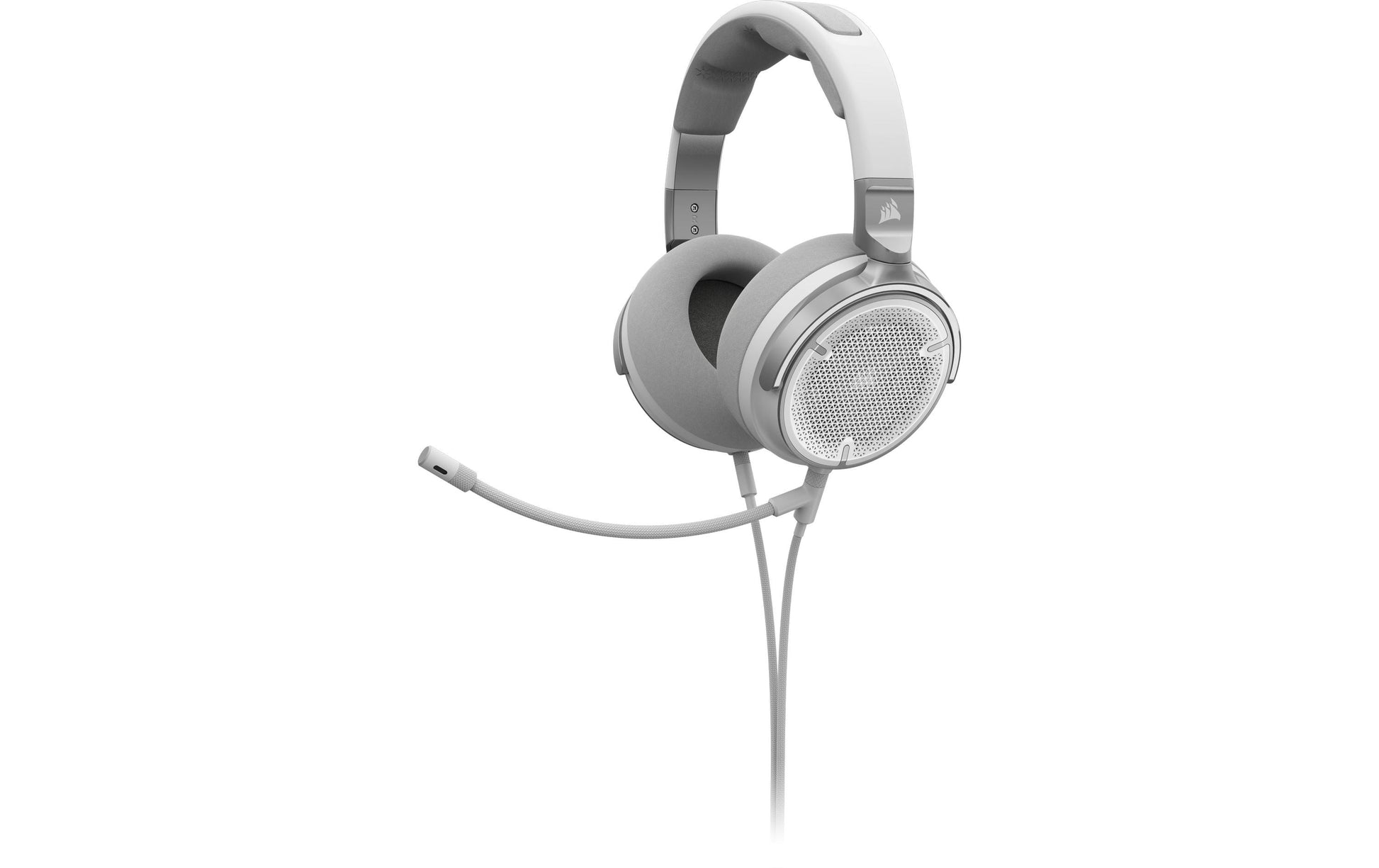 Corsair Virtuoso Pro – Duo Headset, Over-Ear – 3,5 mm Klinke, abnehmbares Mikrofon – Weiss – für PC