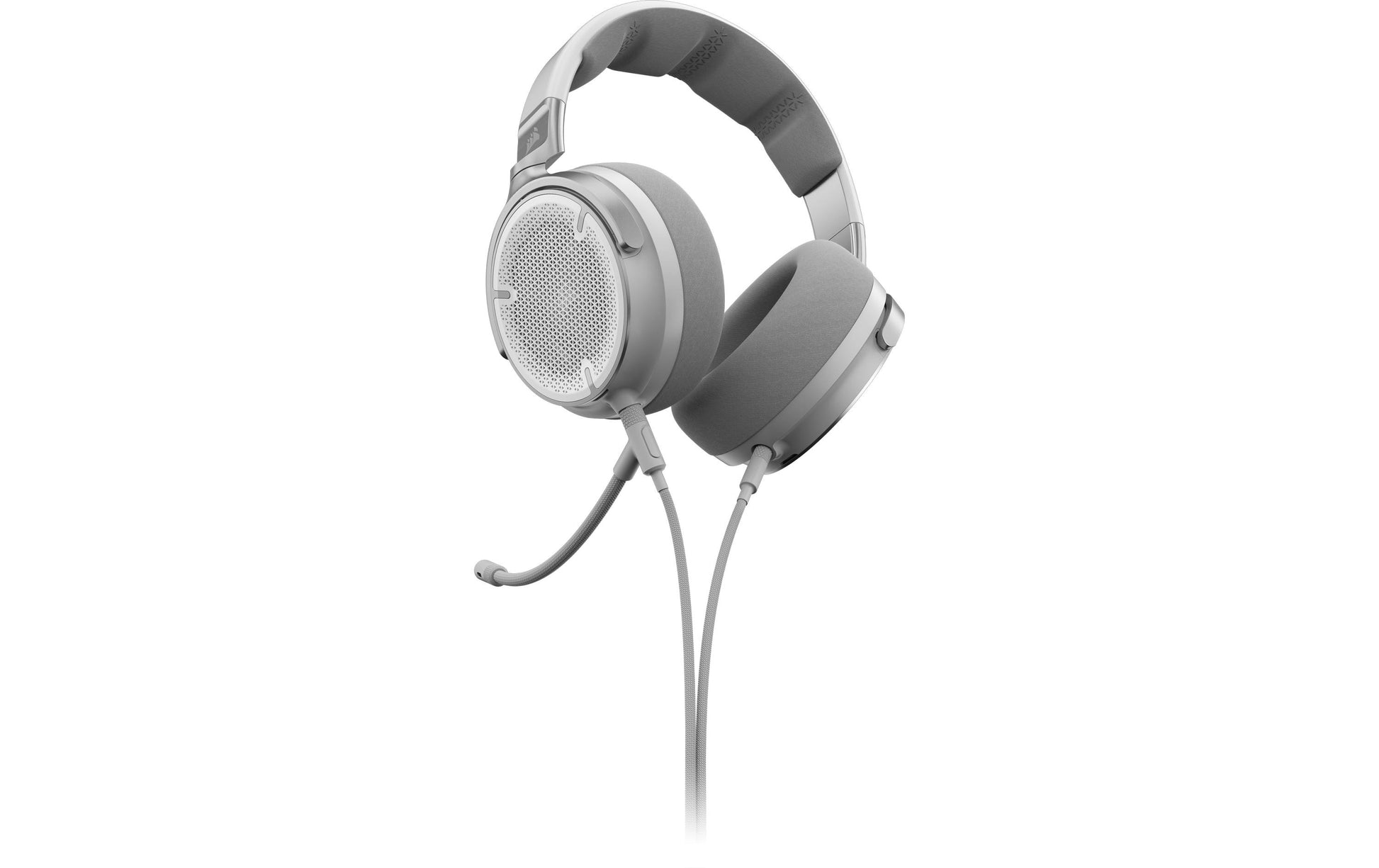 Corsair Virtuoso Pro – Duo Headset, Over-Ear – 3,5 mm Klinke, abnehmbares Mikrofon – Weiss – für PC