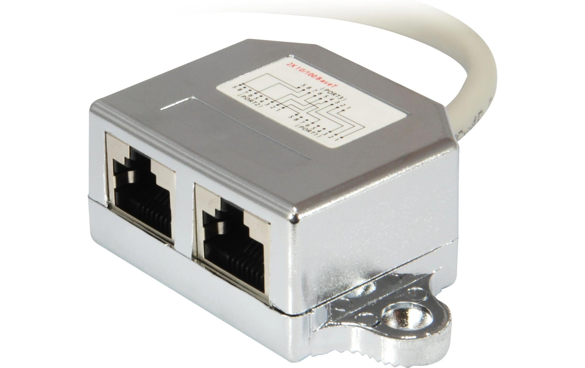 Equip Anschlussverdoppler RJ-45 – Cat5e STP, 100 Mbit/s, 2× RJ-45 (Stecker → 2× Buchse), 0,15 m, Silber