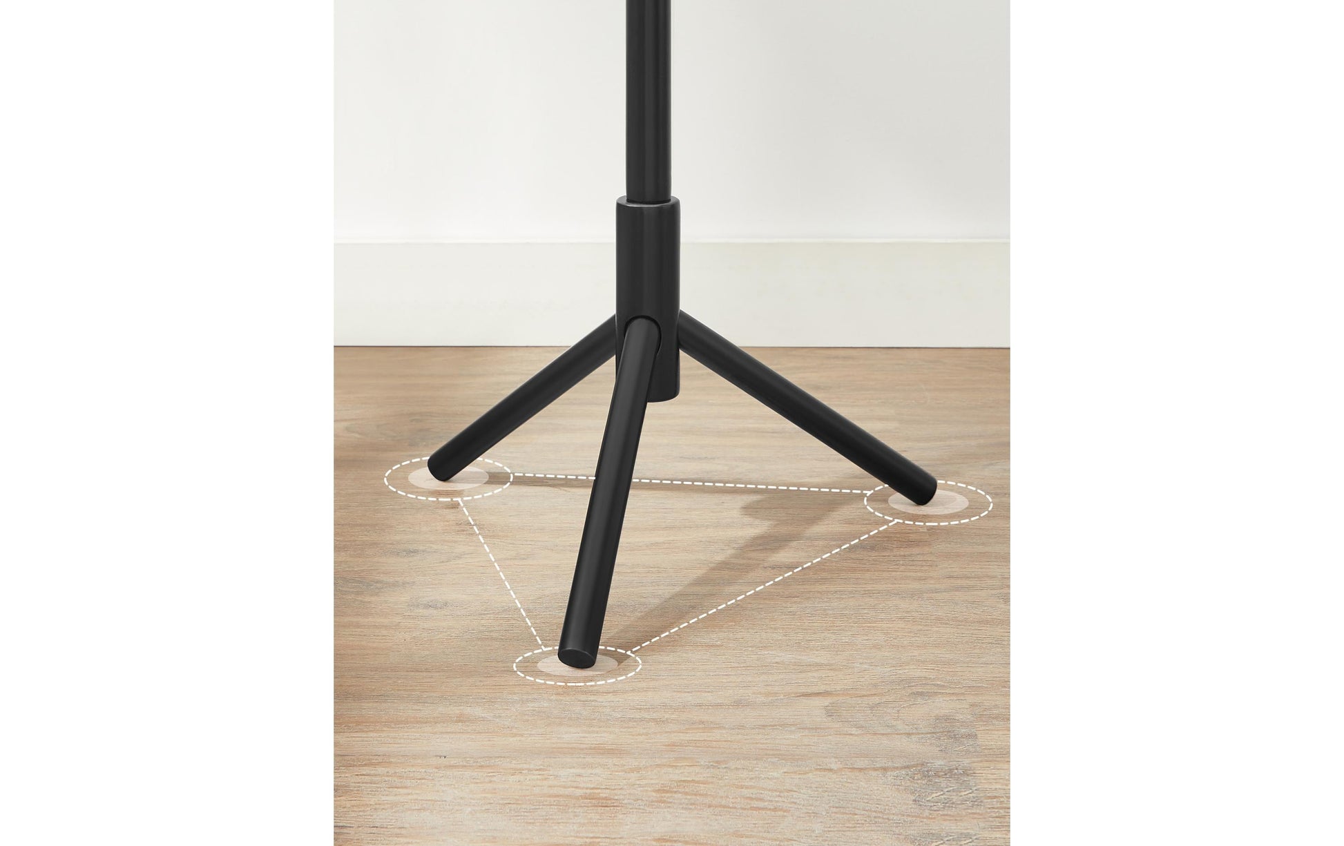 Vasagle Garderobenständer – 8 Haken, Gummibaumholz/Kautschuk, Schwarz, 47 × 47 × 175 cm
